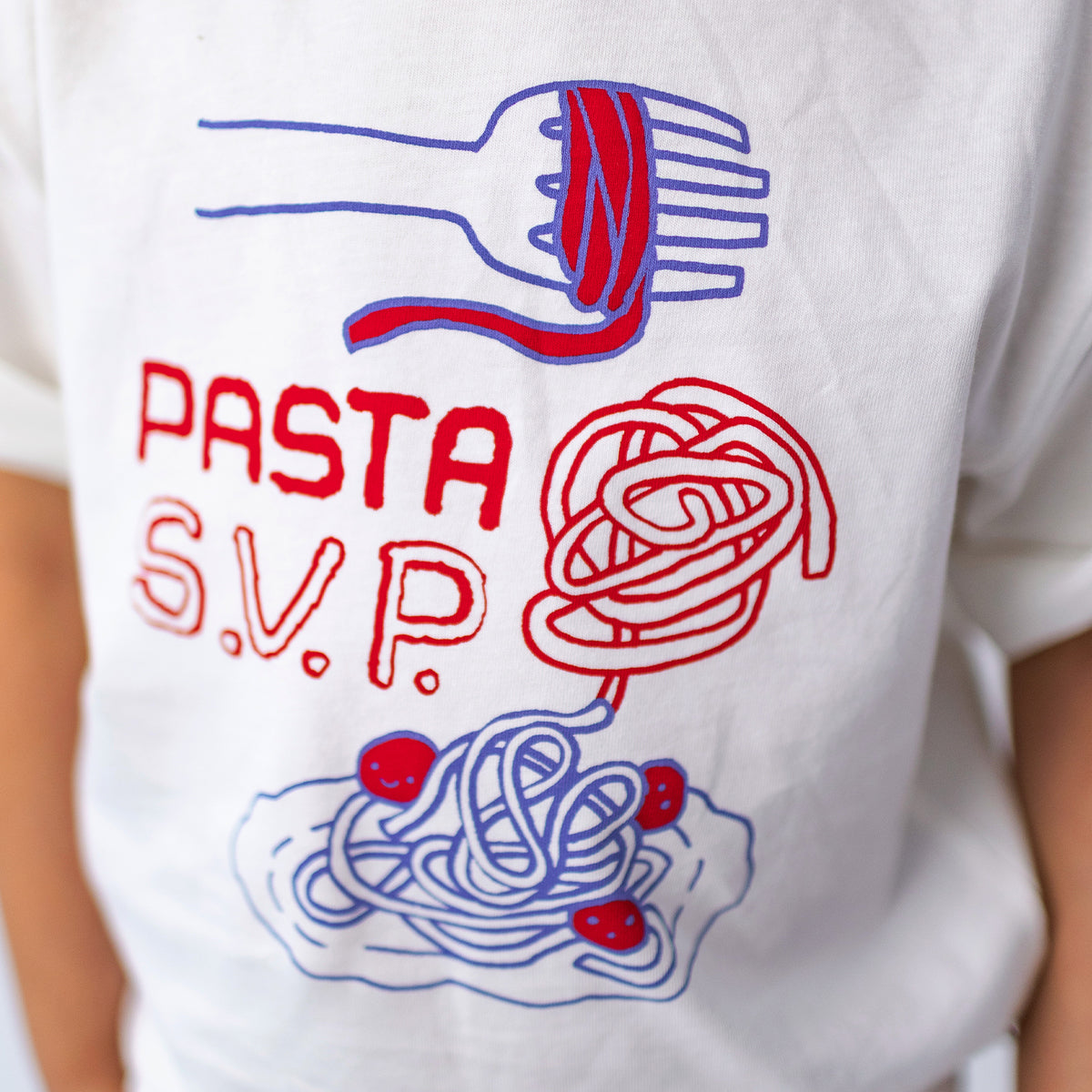 T-shirt blanc avec illustration, enfant