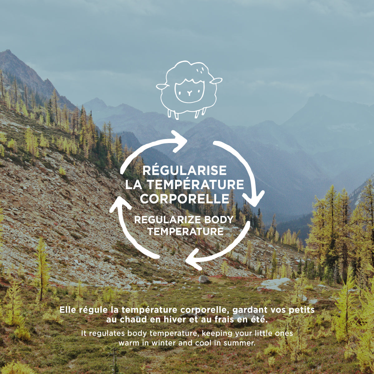 Legging bleu à motifs en laine mérinos, enfant