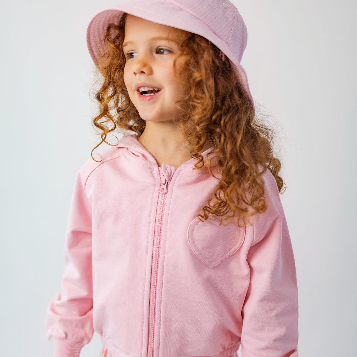Veste à capuchon rose, enfant