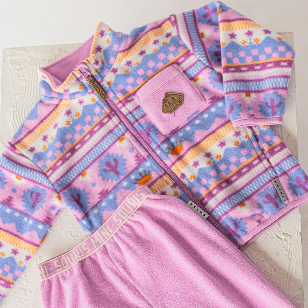 Pantalon en polar mauve, bébé