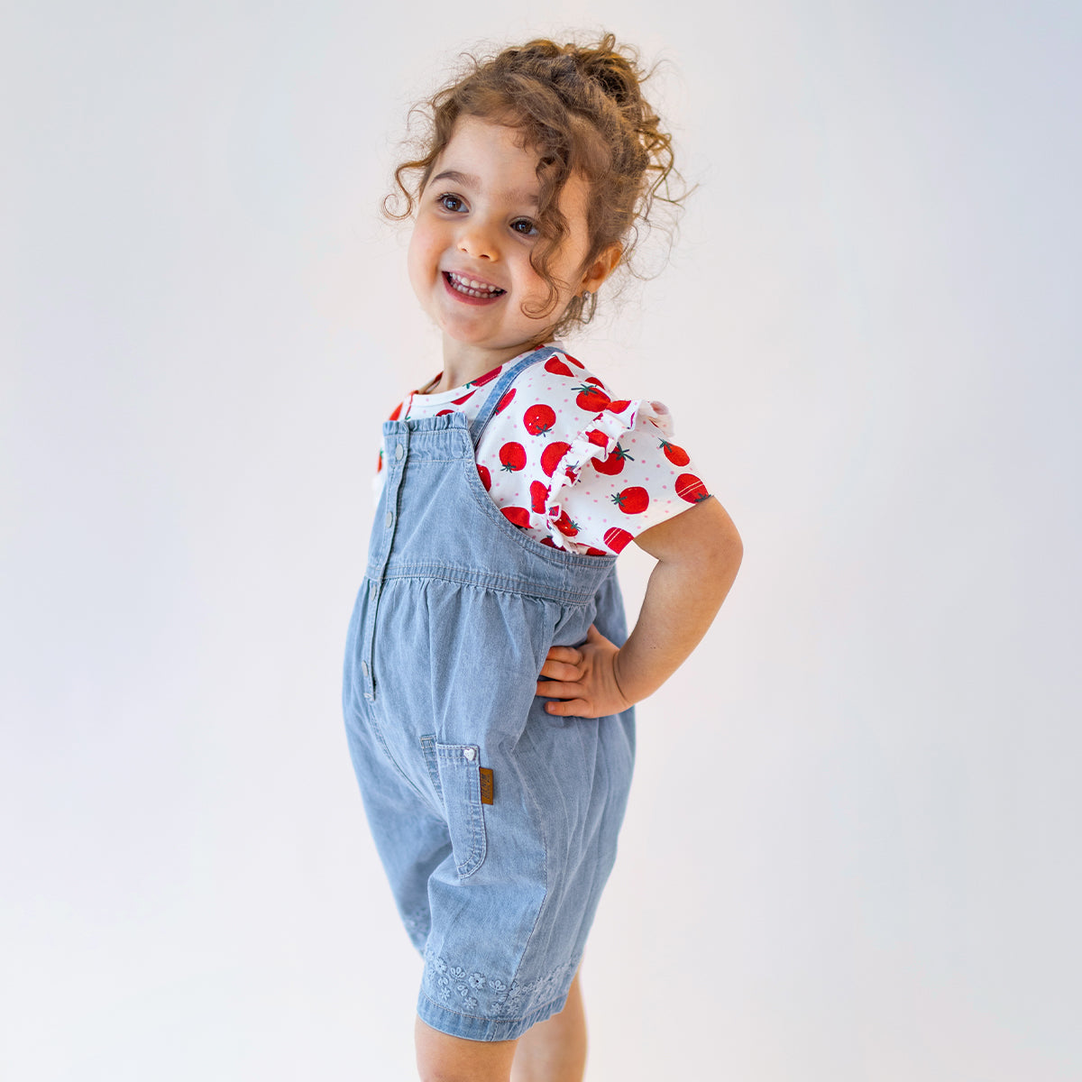 T-shirt blanc à motifs de tomates, bébé