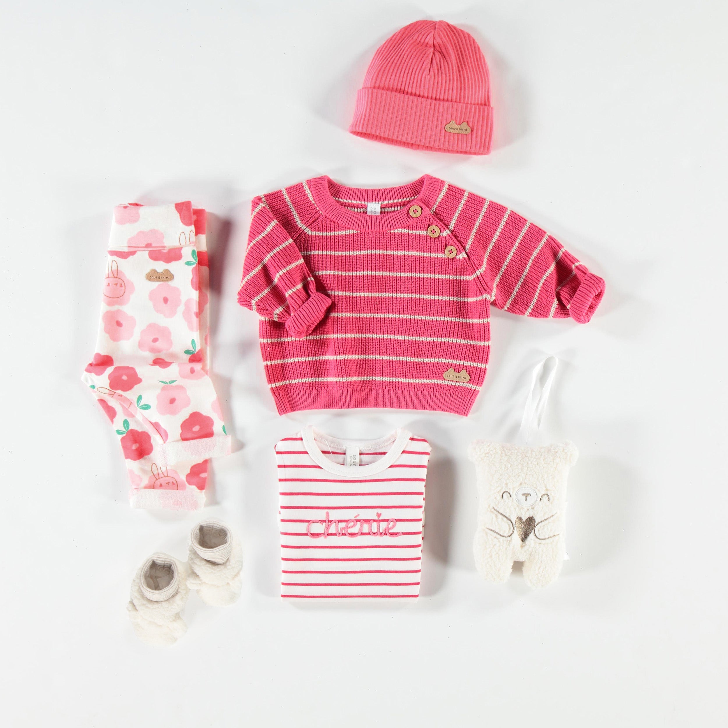 Pink knit sweater, newborn