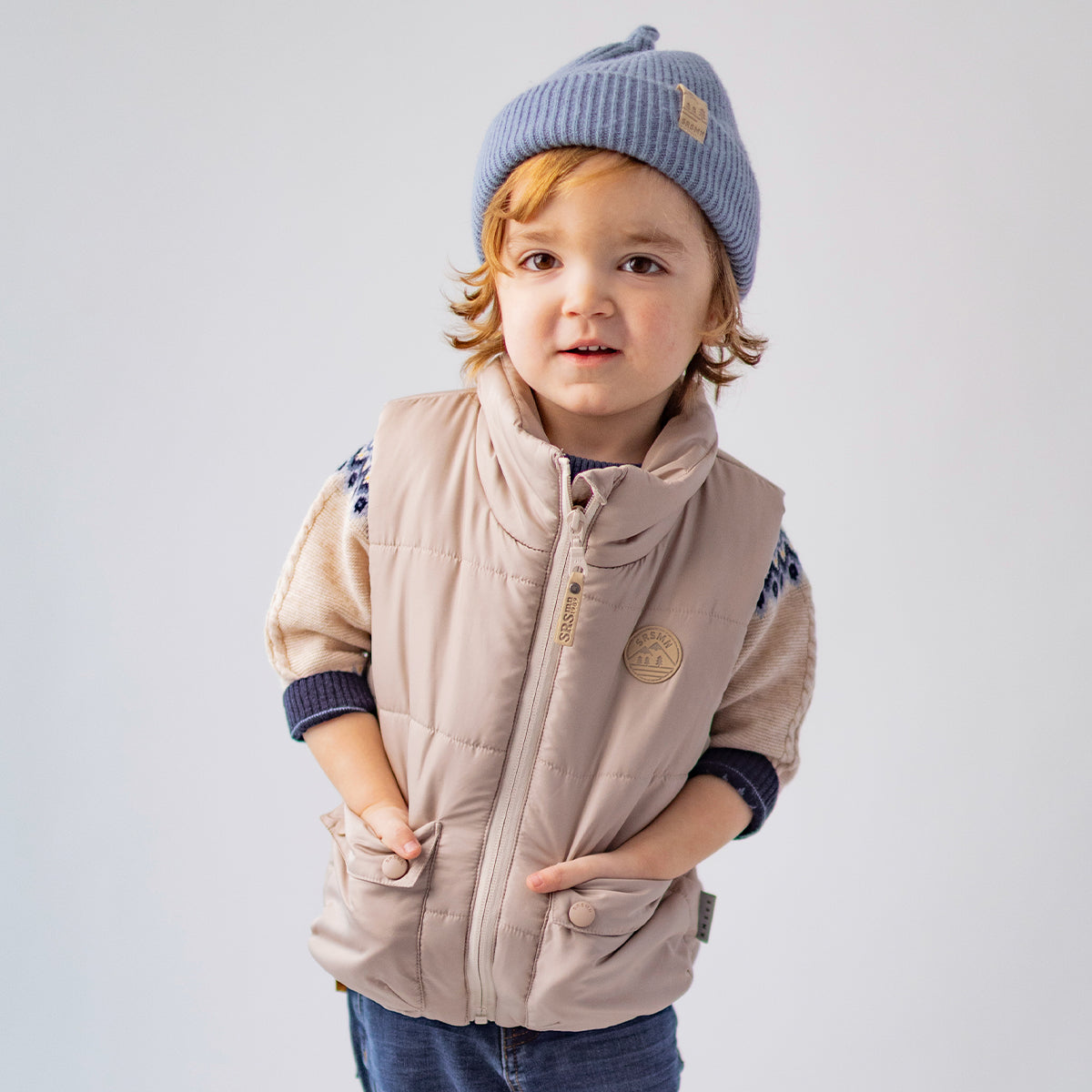 Veste sans manches beige, bébé