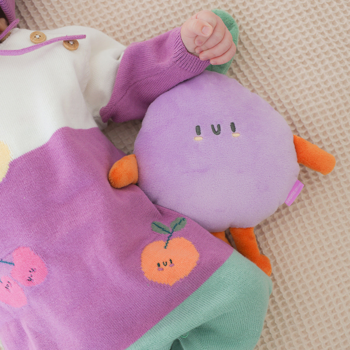 Adorable pear-shaped plush toy