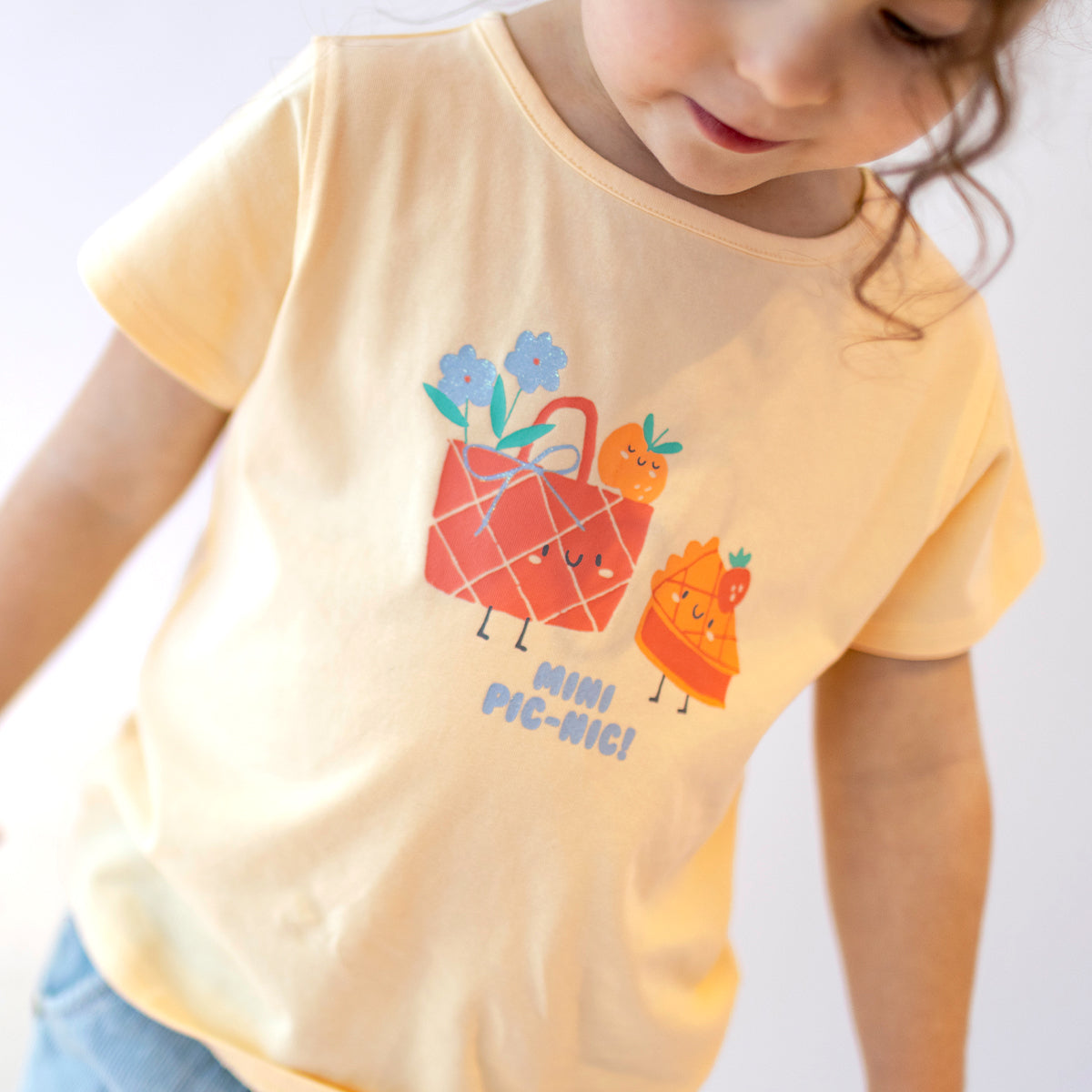 T-shirt jaune avec illustration, bébé