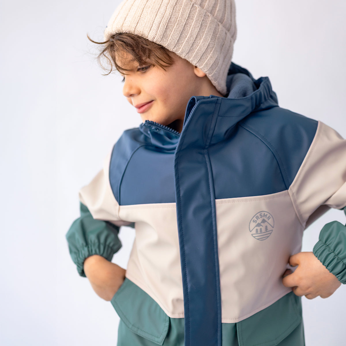Manteau de pluie à blocs de couleurs, enfant