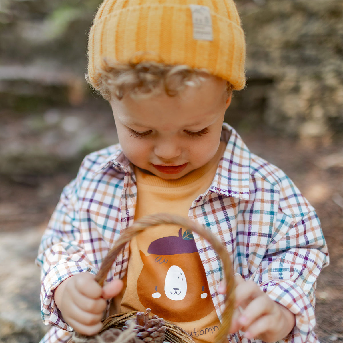 Chemise crème à carreaux multicolores, bébé