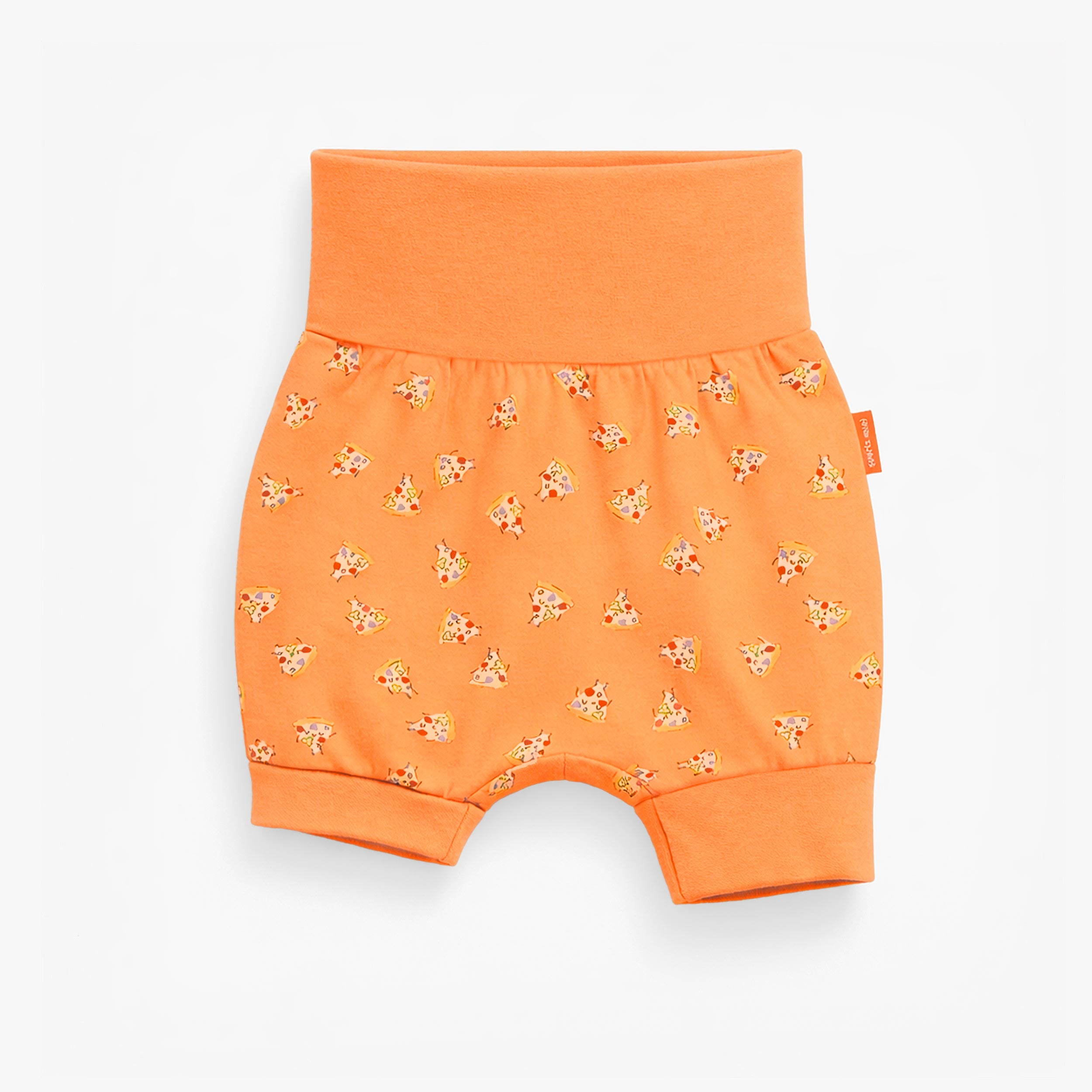 Bande évolutive du short évolutif orange à motifs de pizzas, bébé