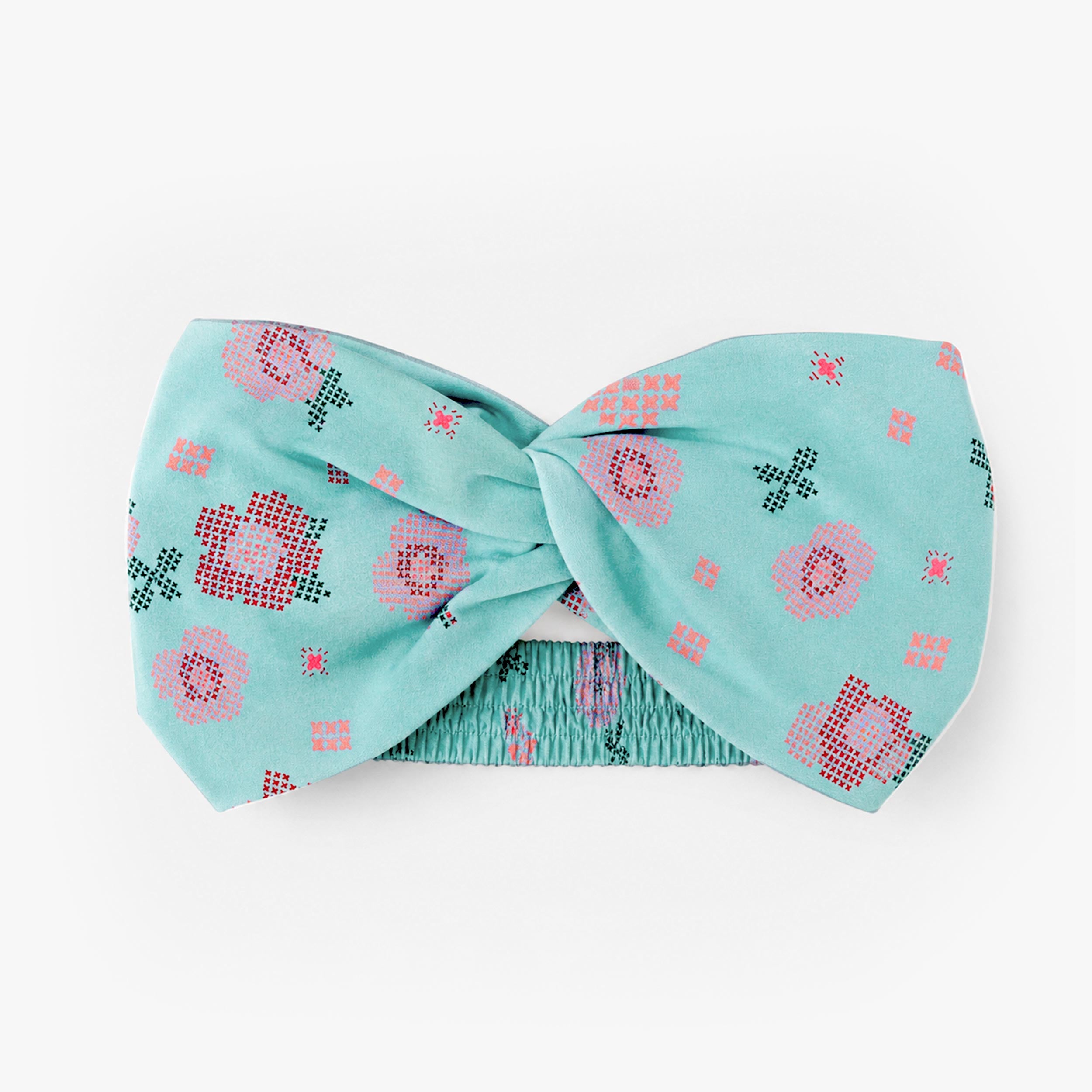Bandeau turquoise à imprimé floral, enfant - Souris Mini