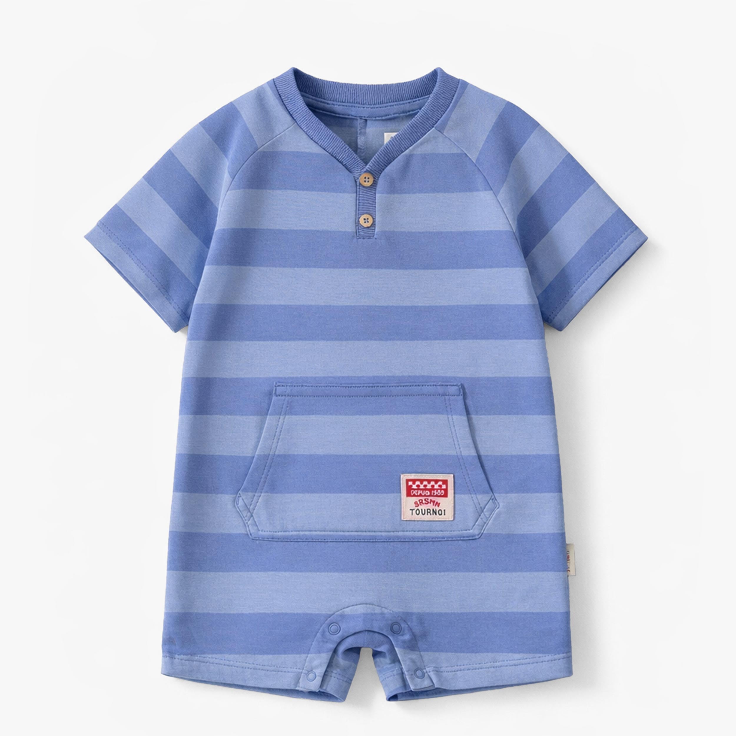 Barboteuse bleue à rayures, bébé - Souris Mini