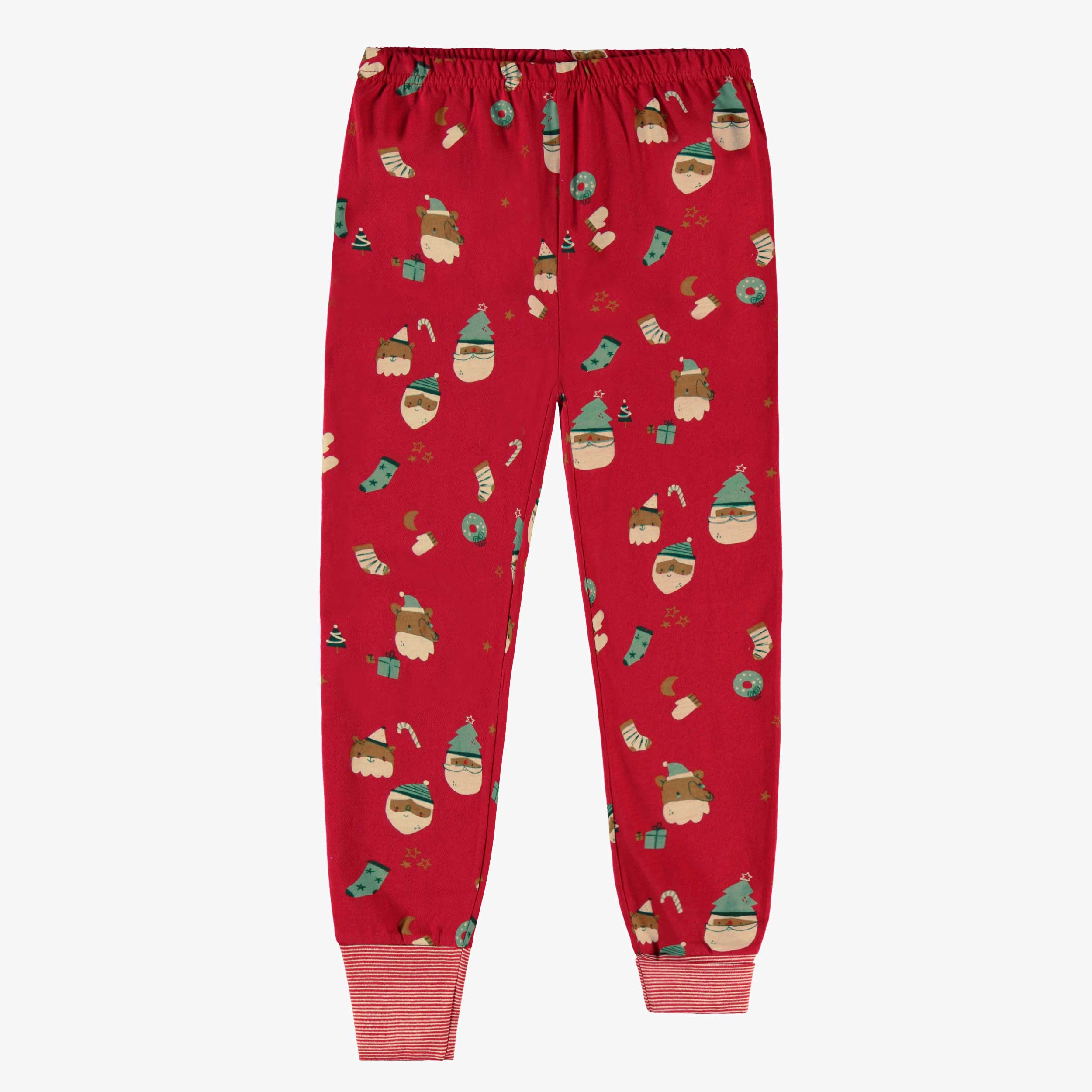 Bas du pyjama deux pièces rouge à motifs des Fêtes, enfant