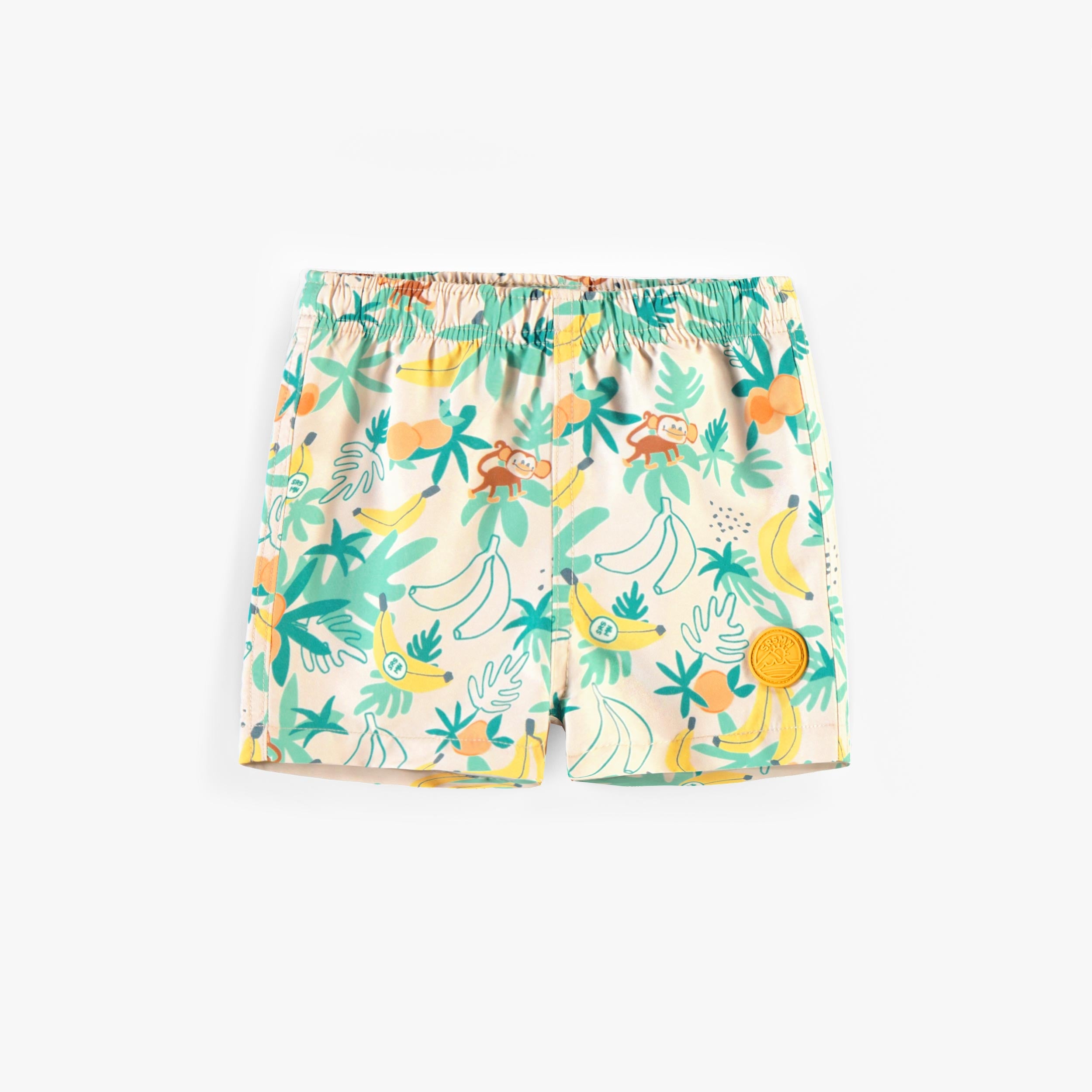 Bermuda de bain beige à motifs tropicaux, bébé - Souris Mini
