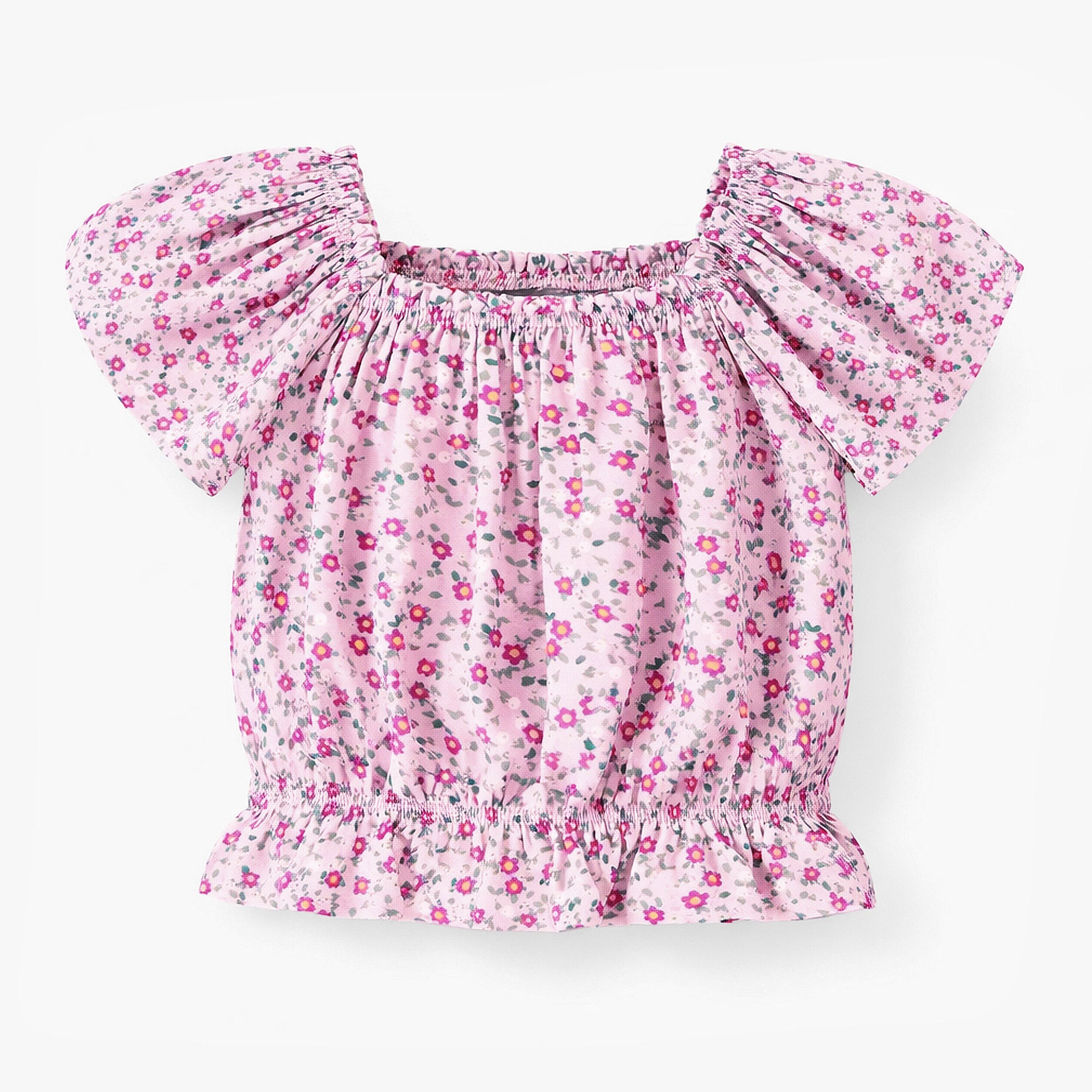Blouse lilas à motif floral, enfant - Souris Mini