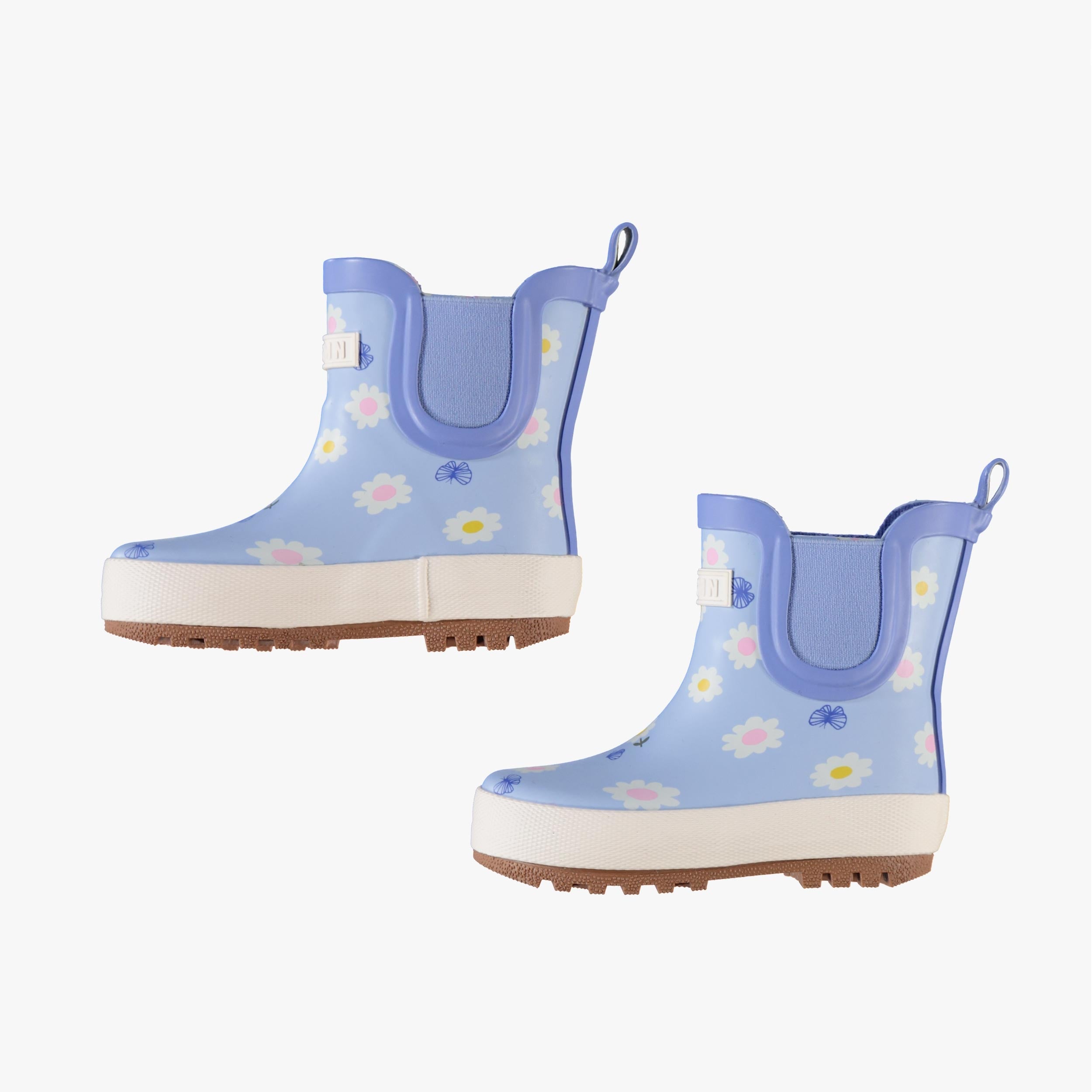 Bottes de pluie courtes bleu pâle avec fleurs et papillons - Souris Mini