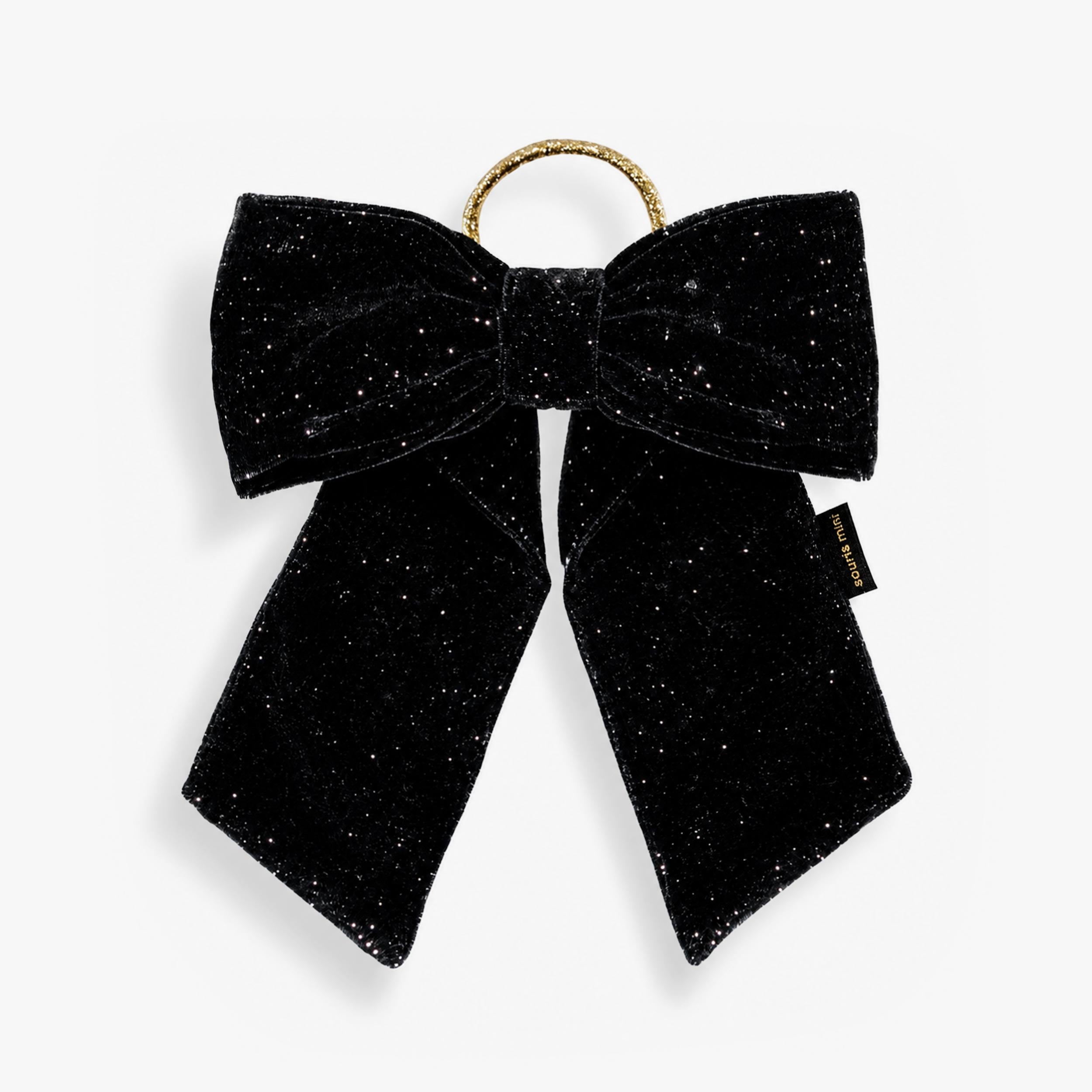 Boucle-chouchou noire en velours brillant - Souris Mini
