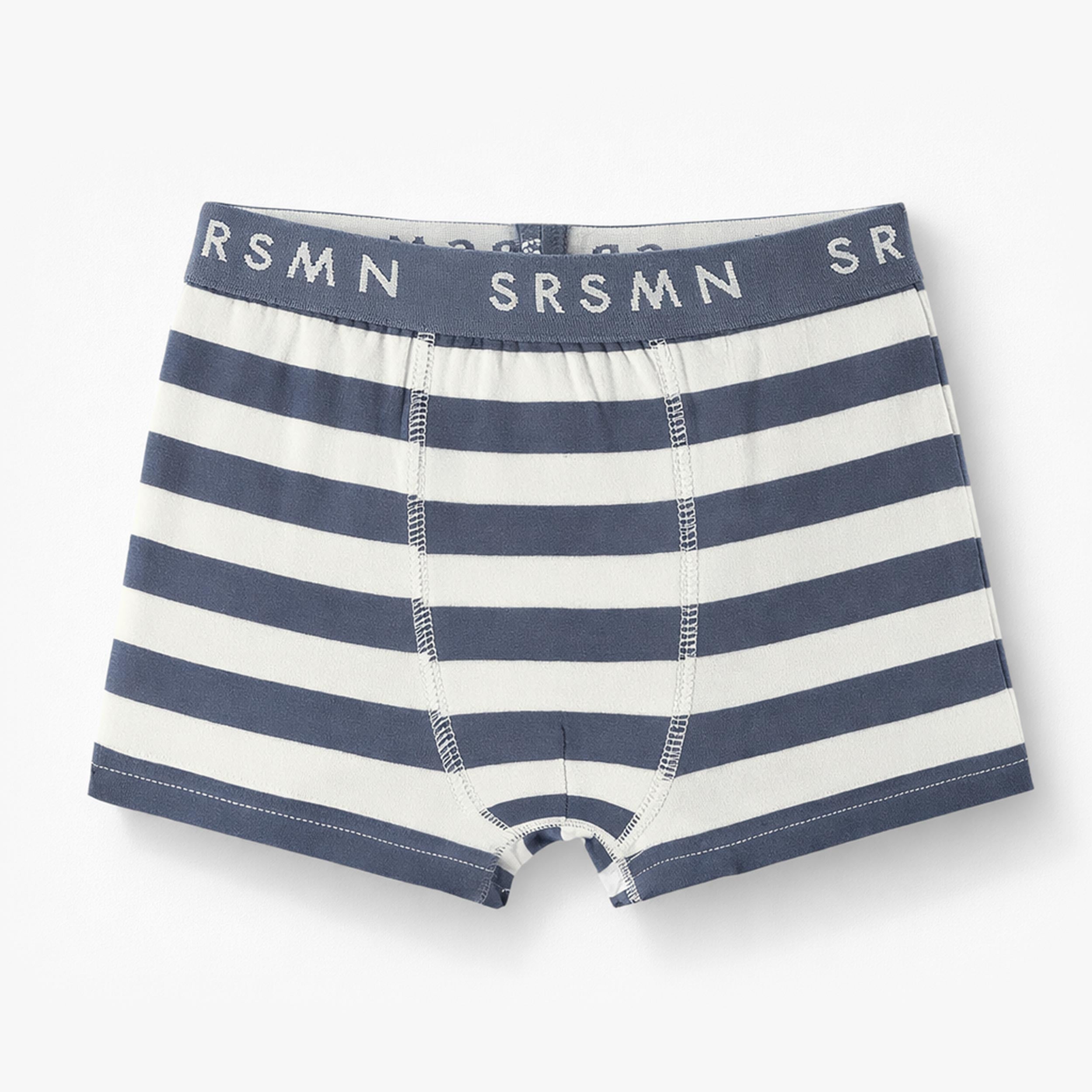 Boxer marine et crème à rayures, enfant - Souris Mini