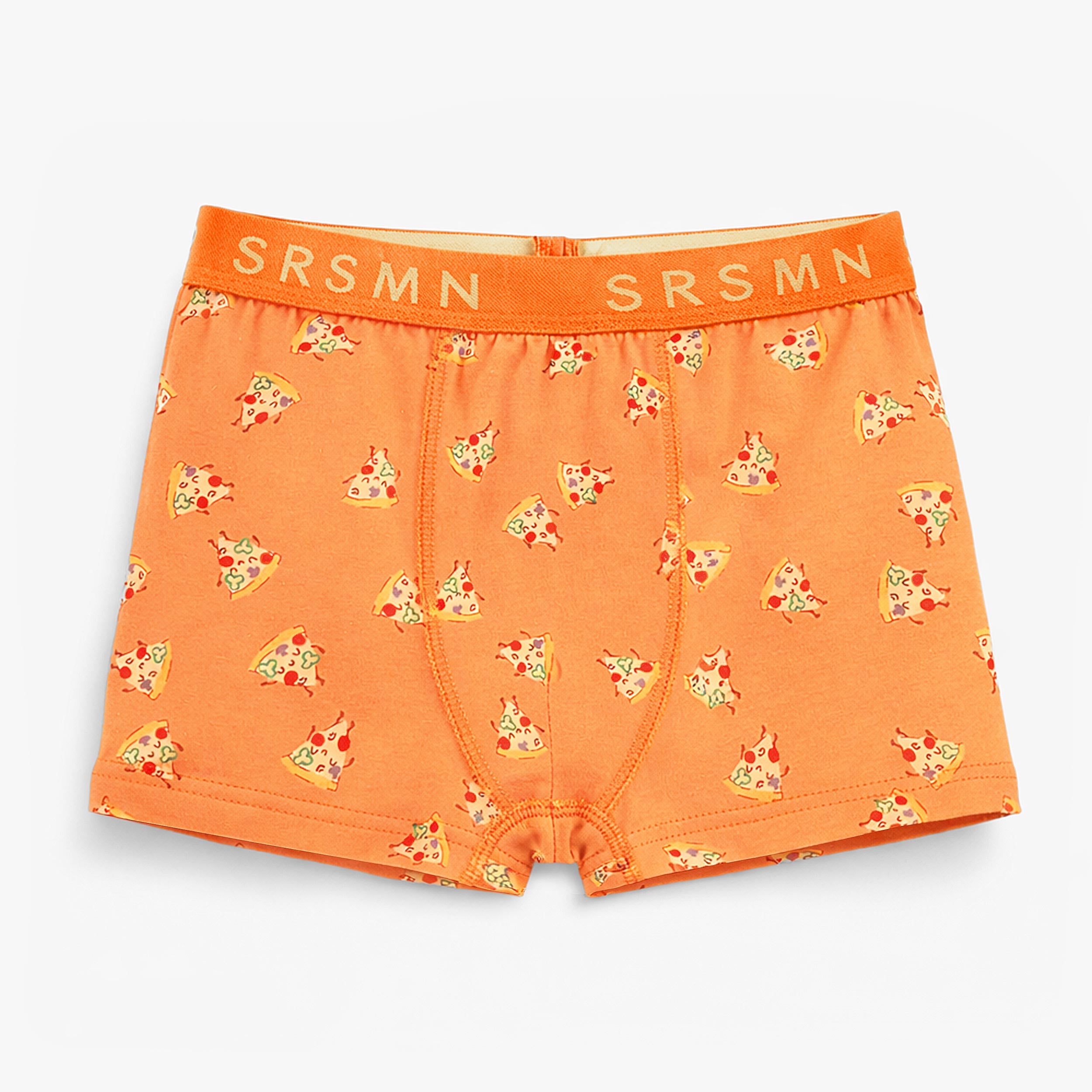 Boxer orange à motifs de pizzas, enfant - Souris Mini