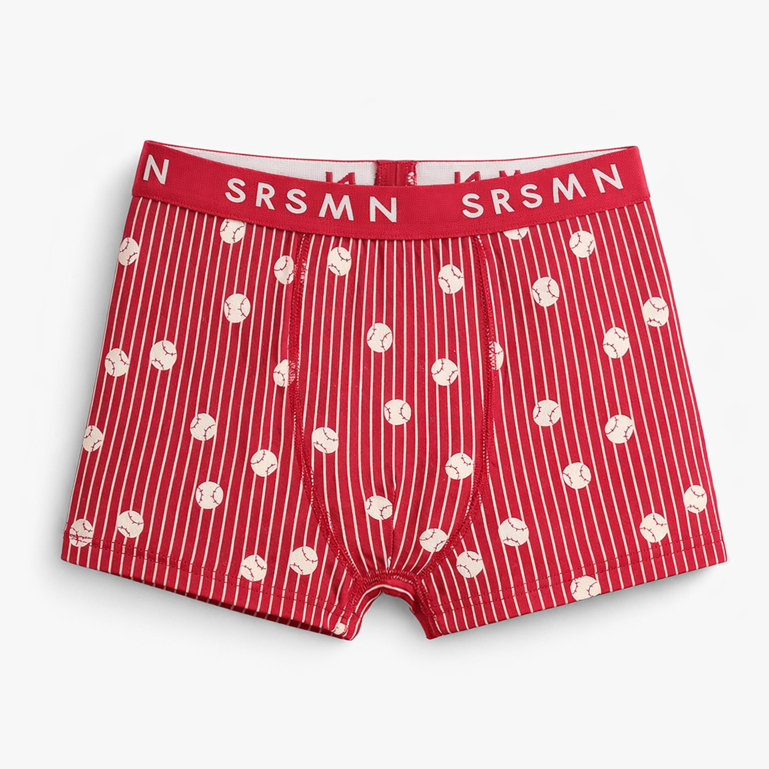 Boxer rouge avec rayures et balles de baseball, enfant - Souris Mini