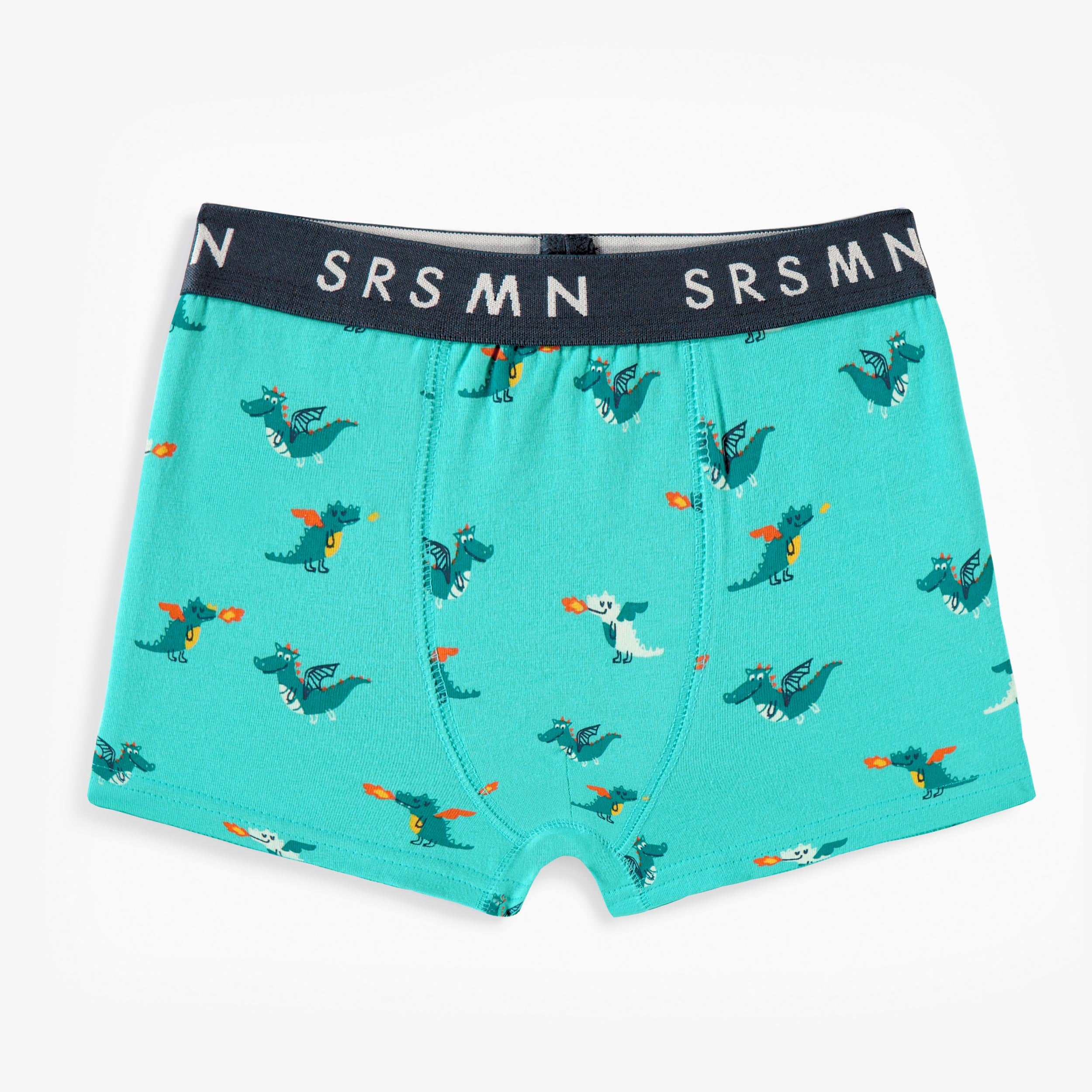 Boxer ajusté turquoise à imprimé de dragons, enfant - Souris Mini