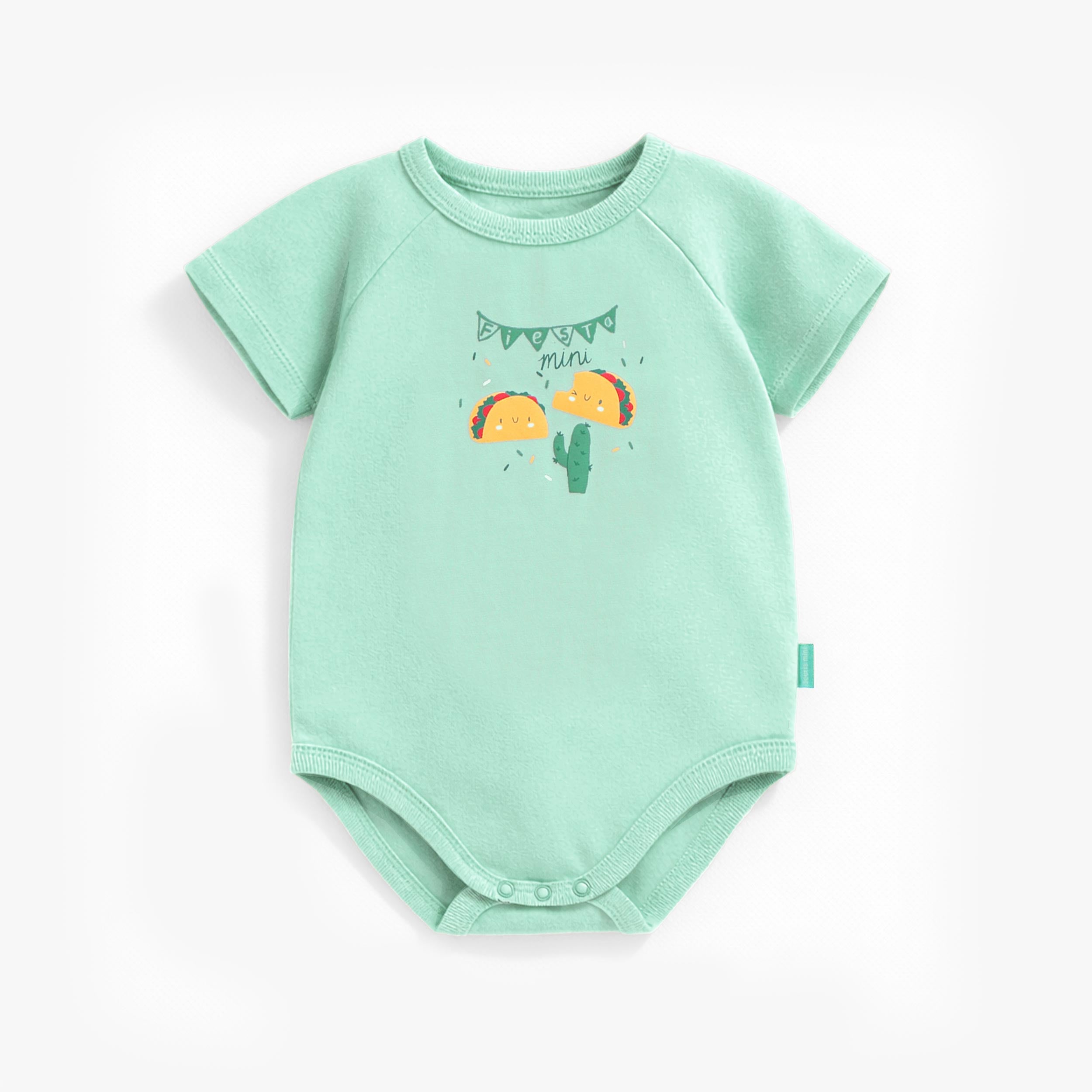 Cache-couche turquoise avec illustration de tacos, bébé - Souris Mini