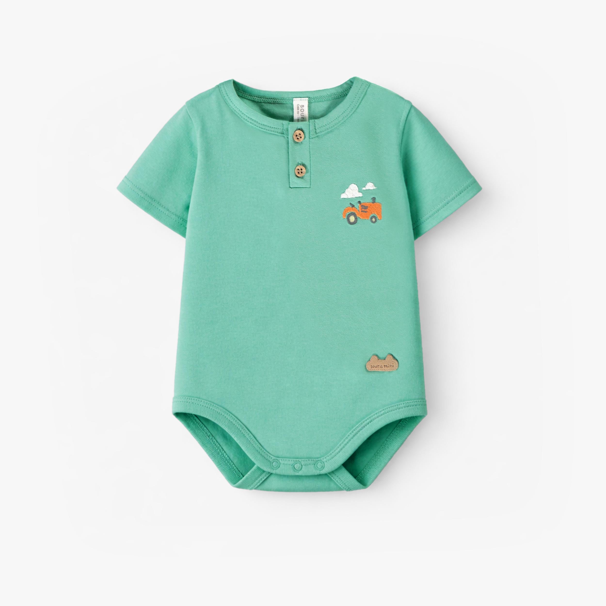 Cache-couche vert avec illustration, naissance - Souris Mini