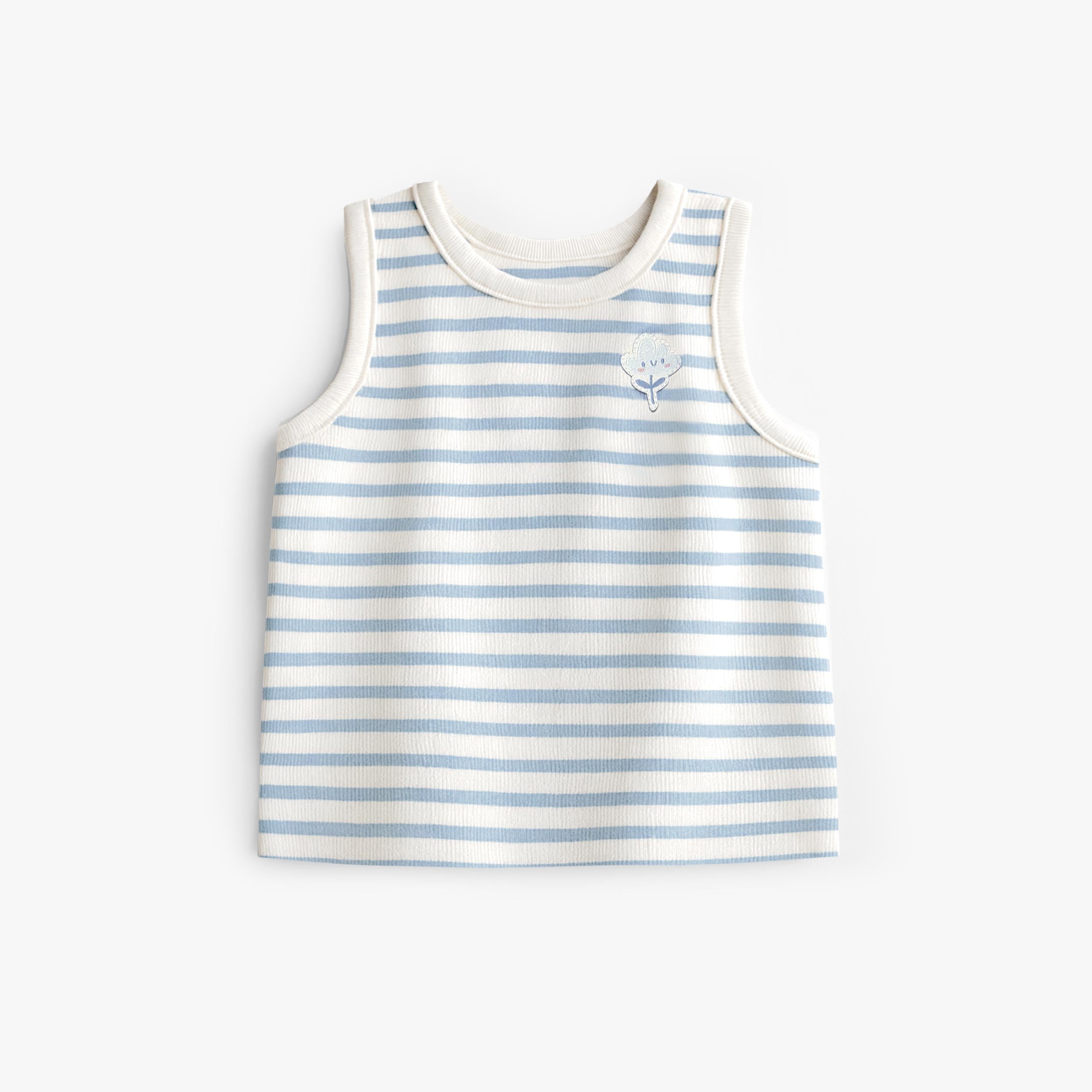 Camisole blanche à rayures bleues, bébé - Souris Mini
