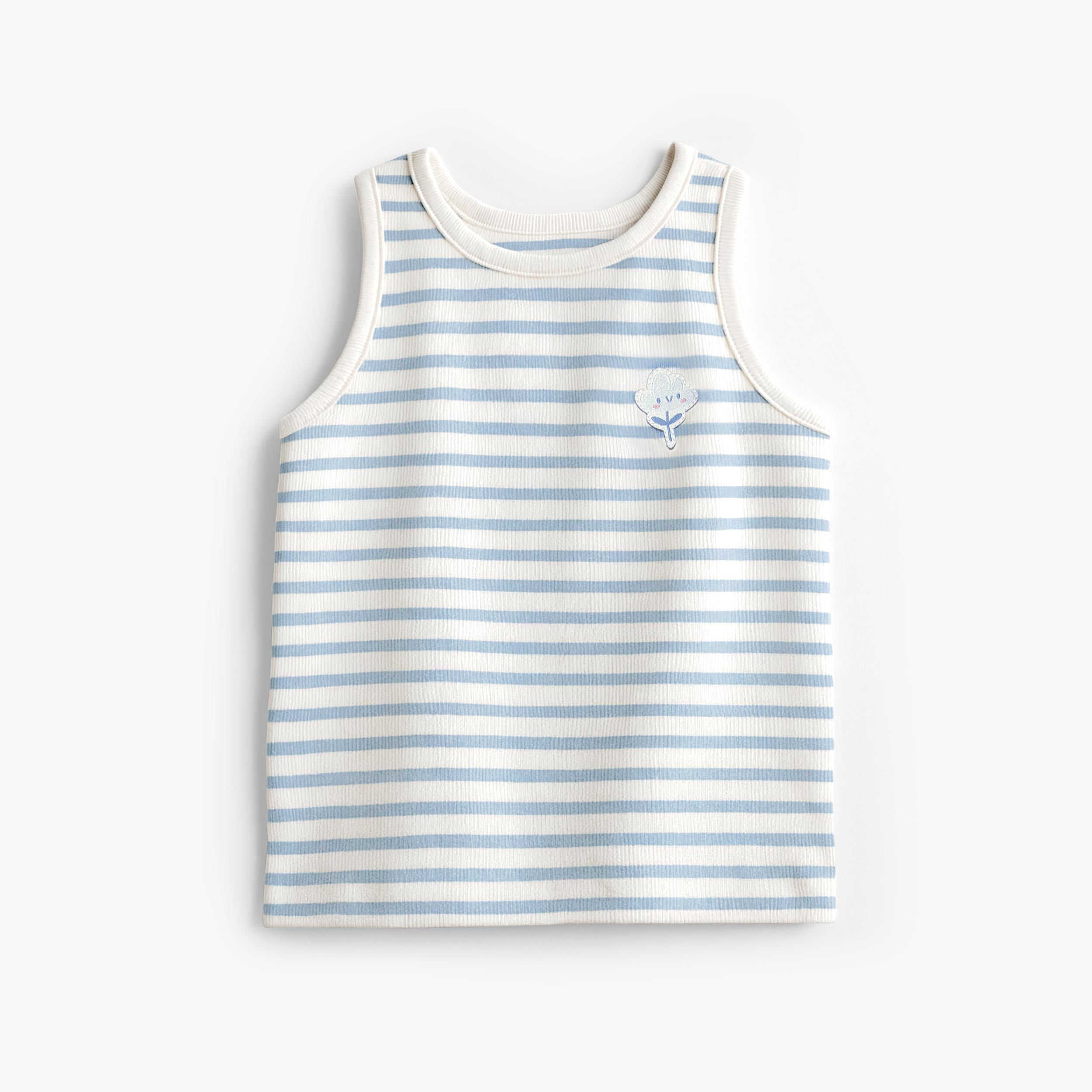 Camisole blanche à rayures bleues, enfant - Souris Mini