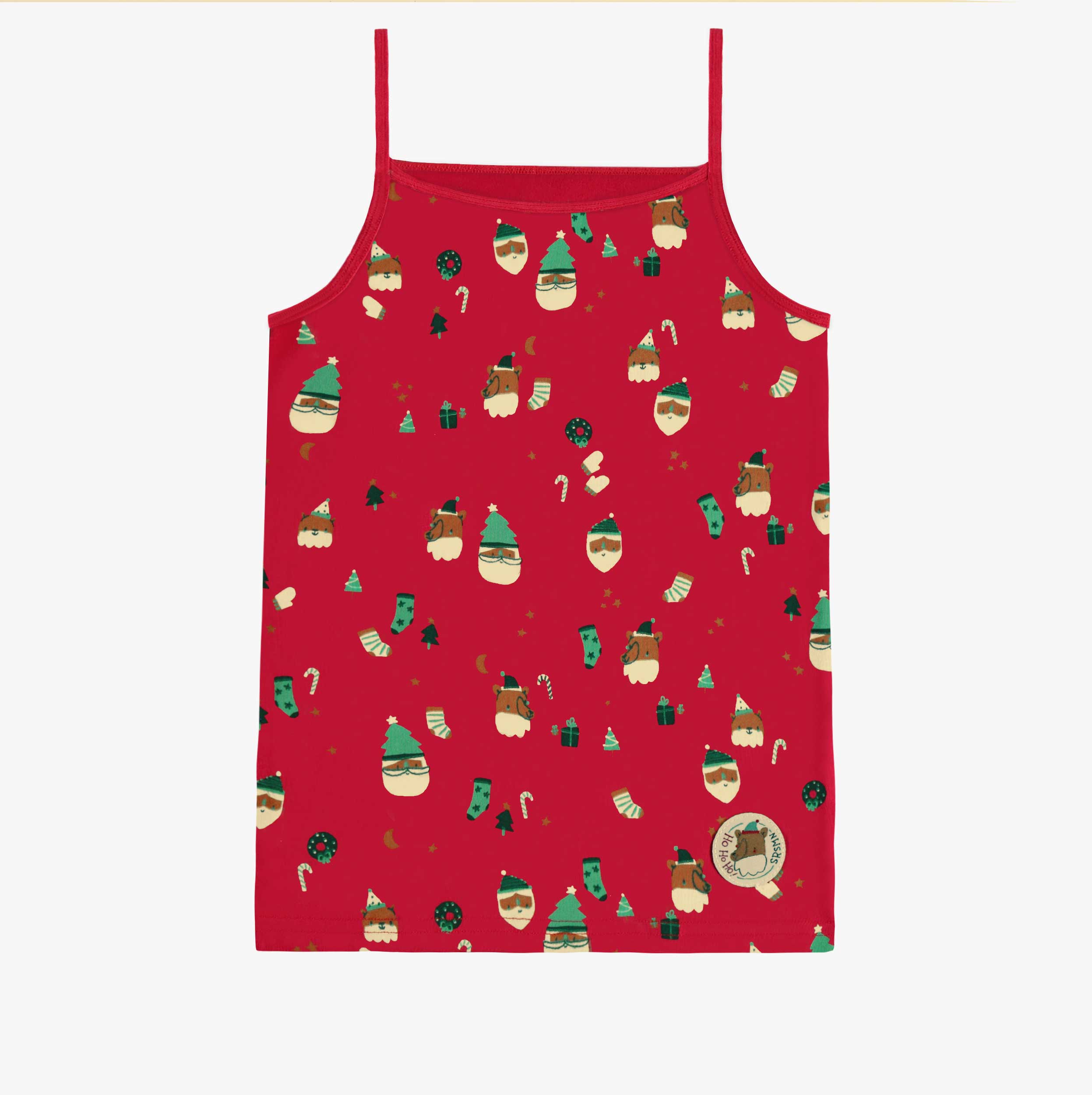 Camisole rouge à motifs des Fêtes, enfant - Souris Mini