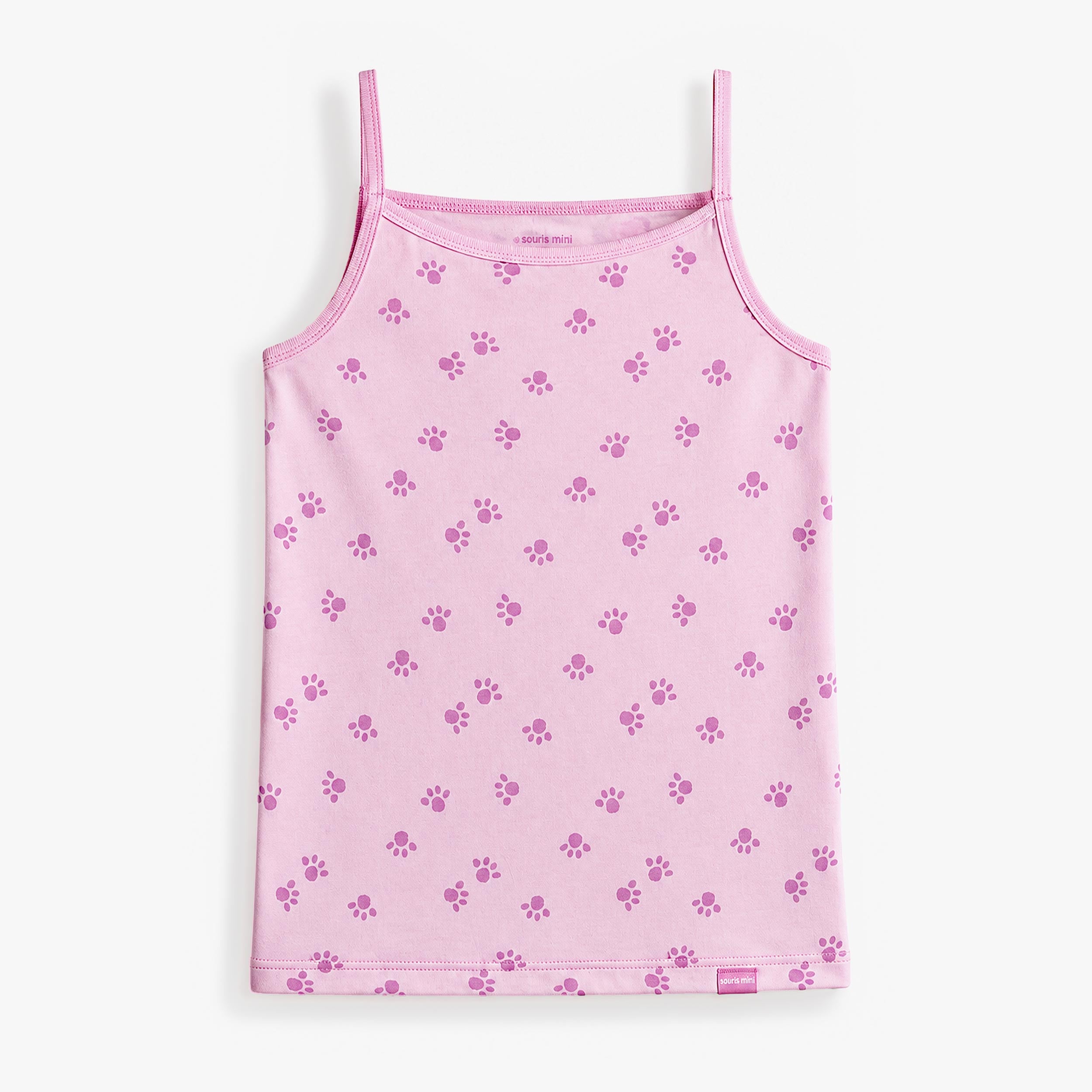Camisole rose à imprimé de pattes, enfant - Souris Mini