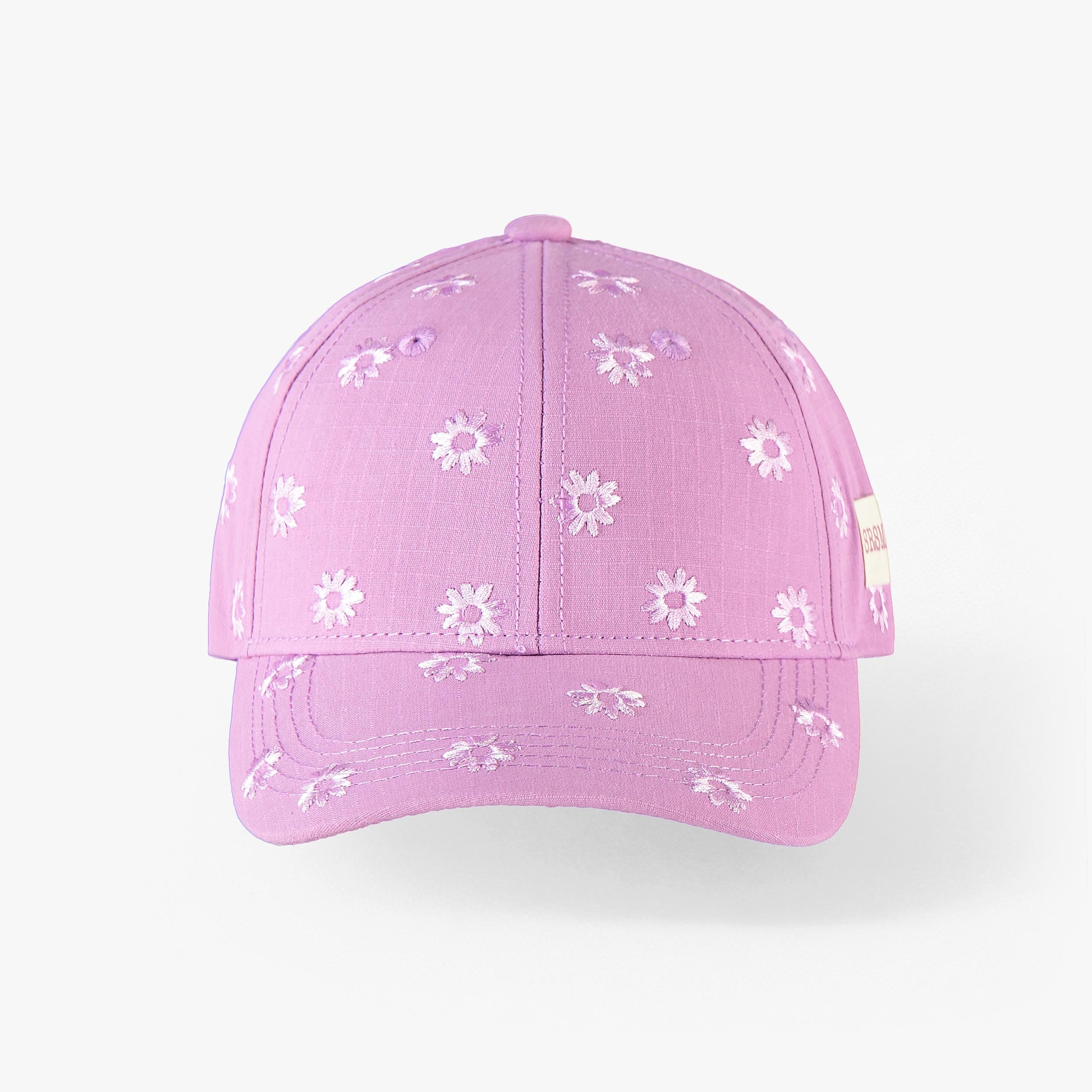 Casquette mauve avec broderies de fleurs, enfant - Souris Mini