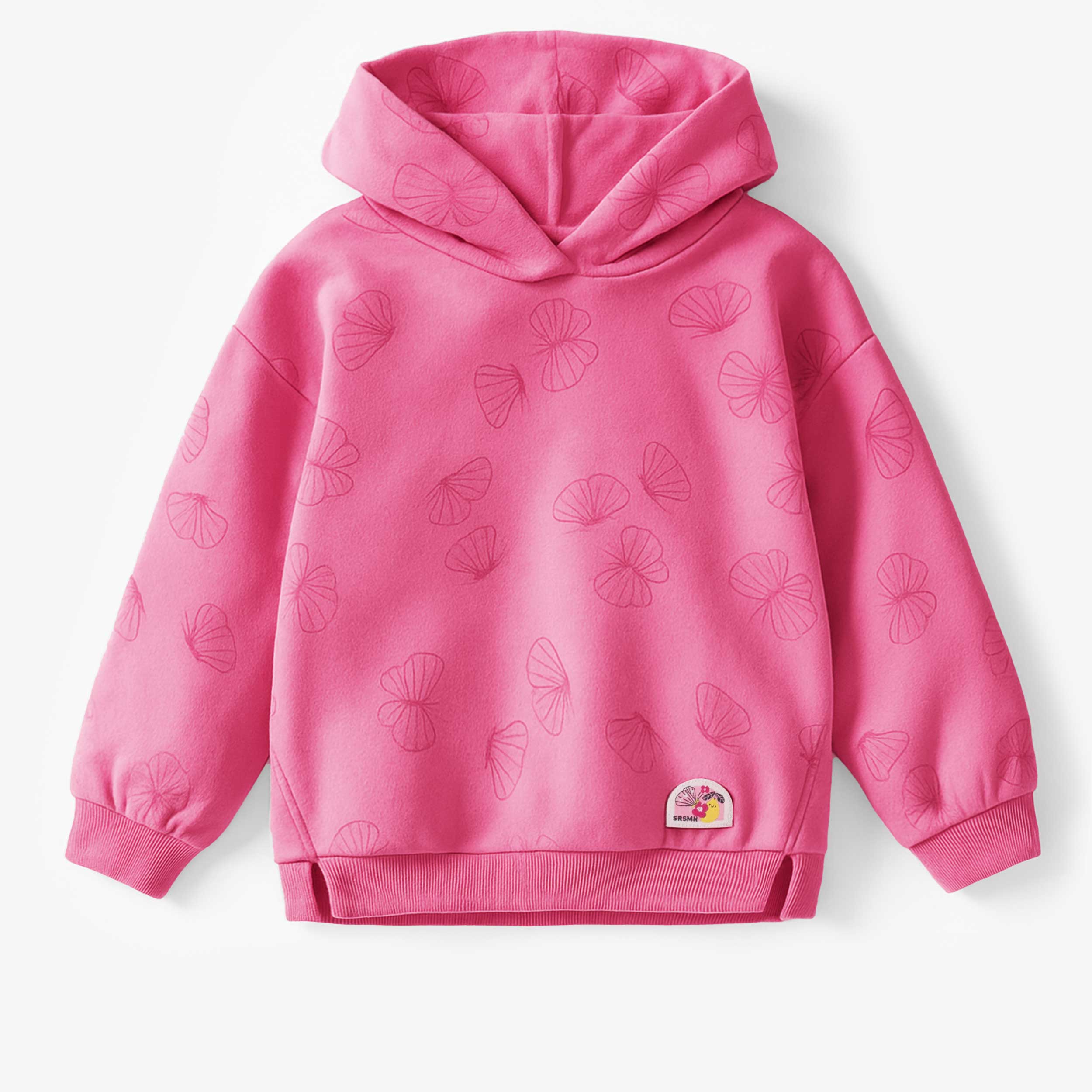 Chandail à capuchon rose foncé à motifs de coquillages, enfant - Souris Mini