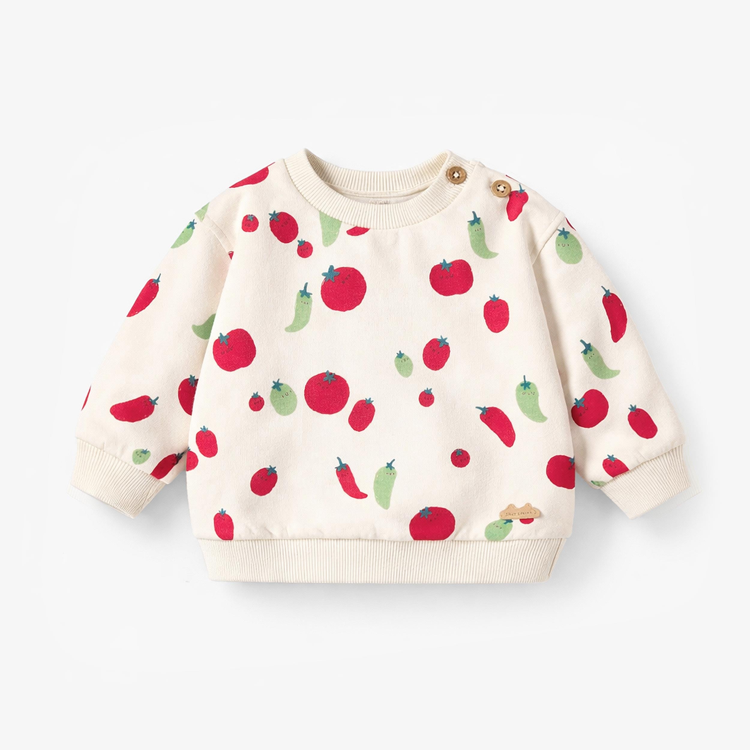 Chandail crème à motifs de tomates et piments, naissance - Souris Mini