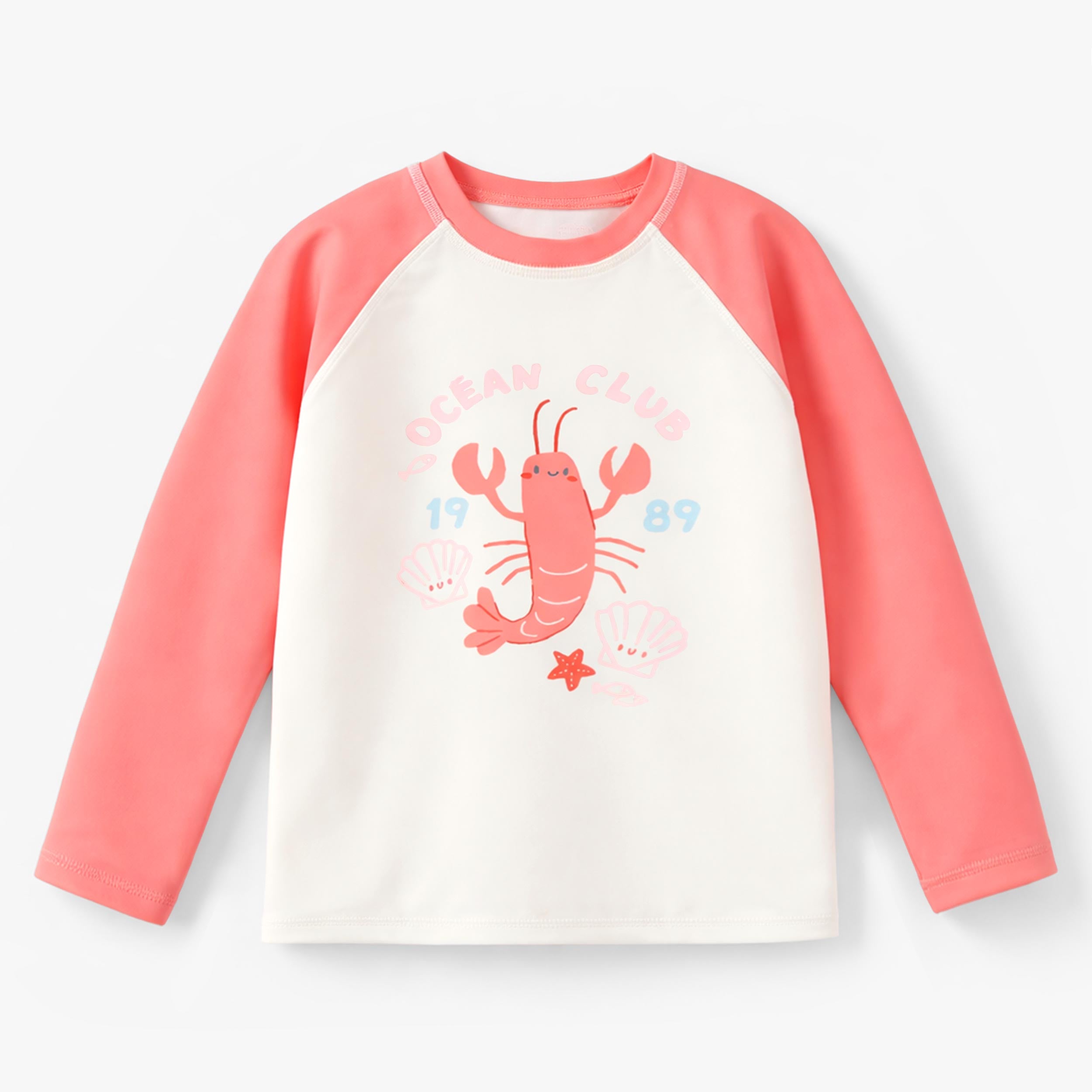 Chandail de bain rose corail et crème avec illustration, enfant - Souris Mini
