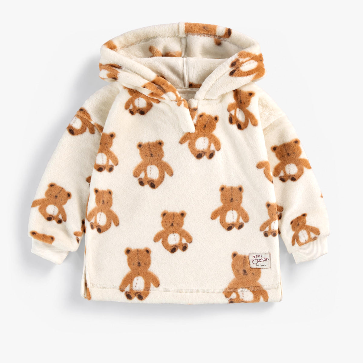 Chandail à capuchon crème à motifs d’oursons, bébé garçon - Souris Mini