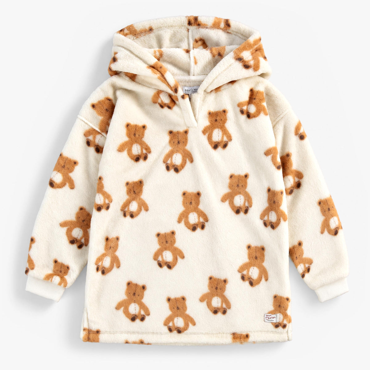 Chandail à capuchon crème à motifs d’oursons, enfant garçon - Souris Mini