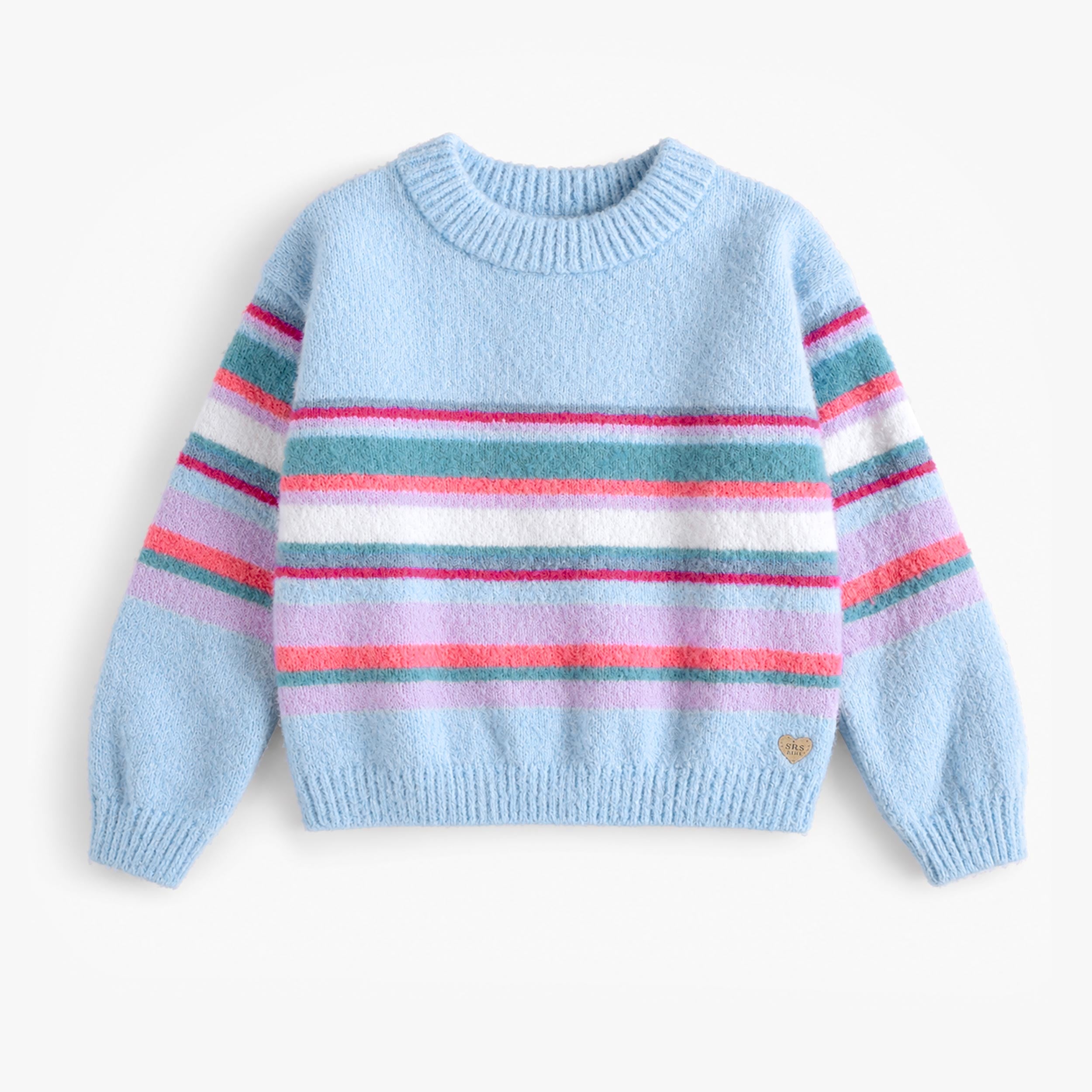Chandail de maille bleu à rayures, enfant - Souris Mini