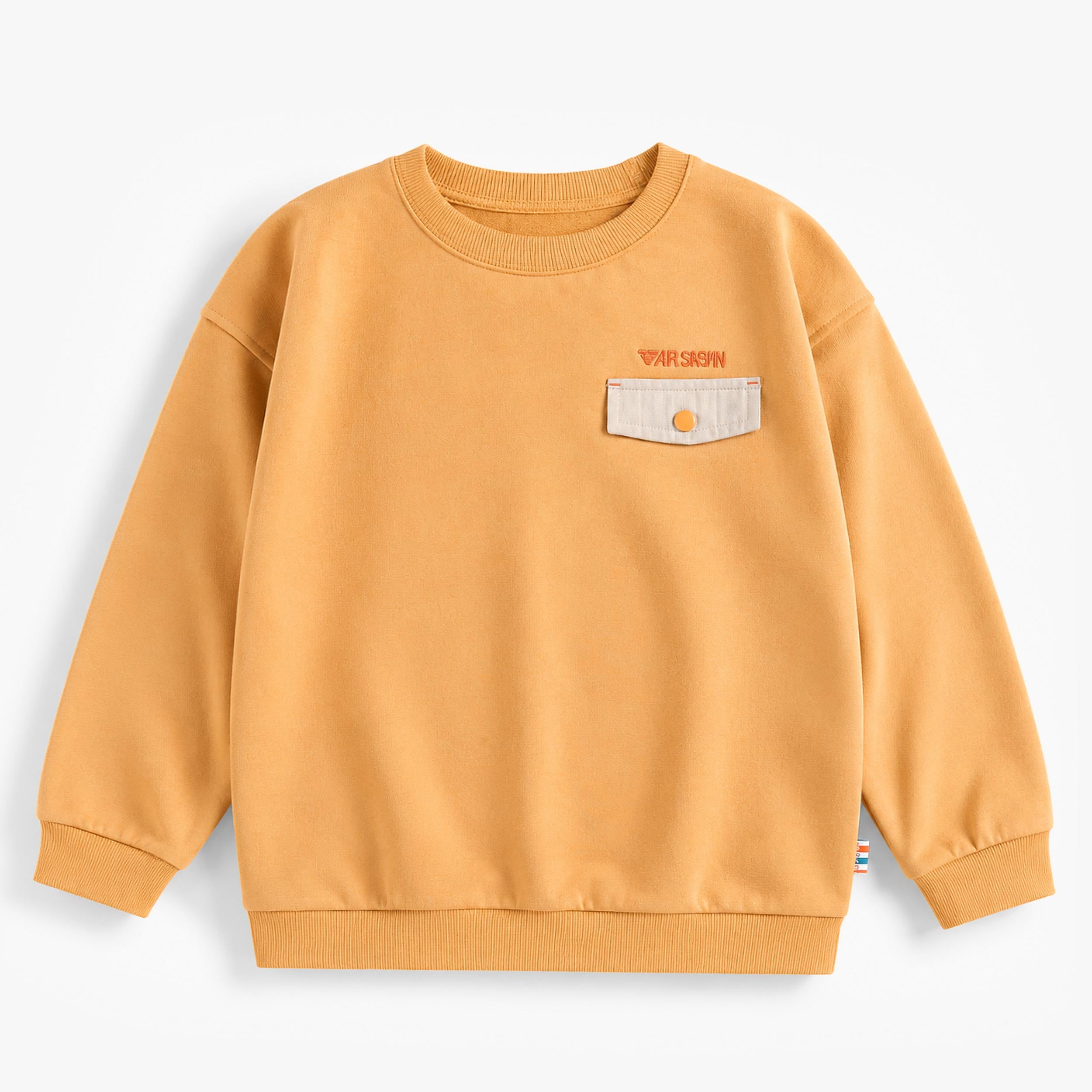 Chandail jaune ocre en coton français, enfant - Souris Mini