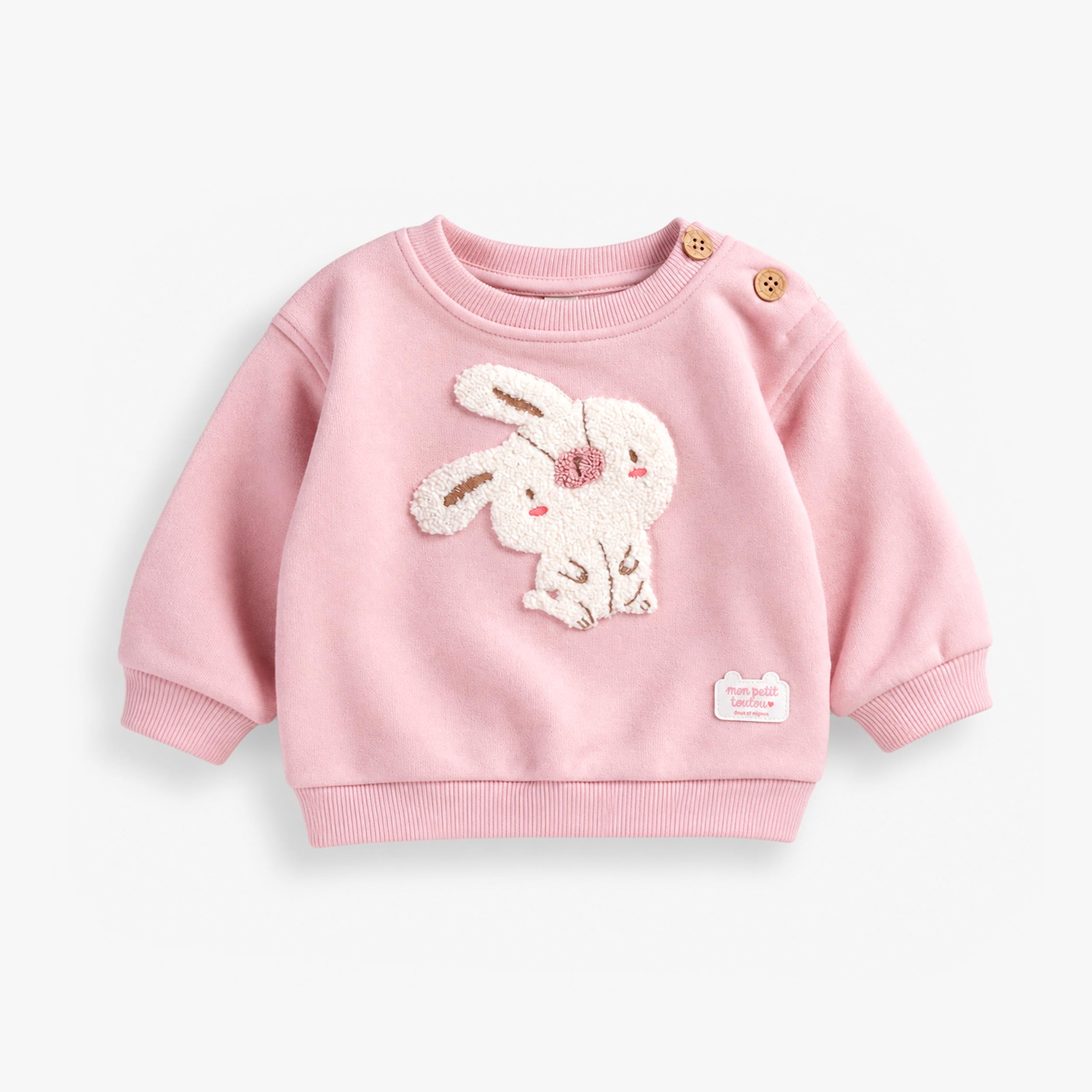 Chandail rose avec illustration de lapin, bébé fille - Souris Mini