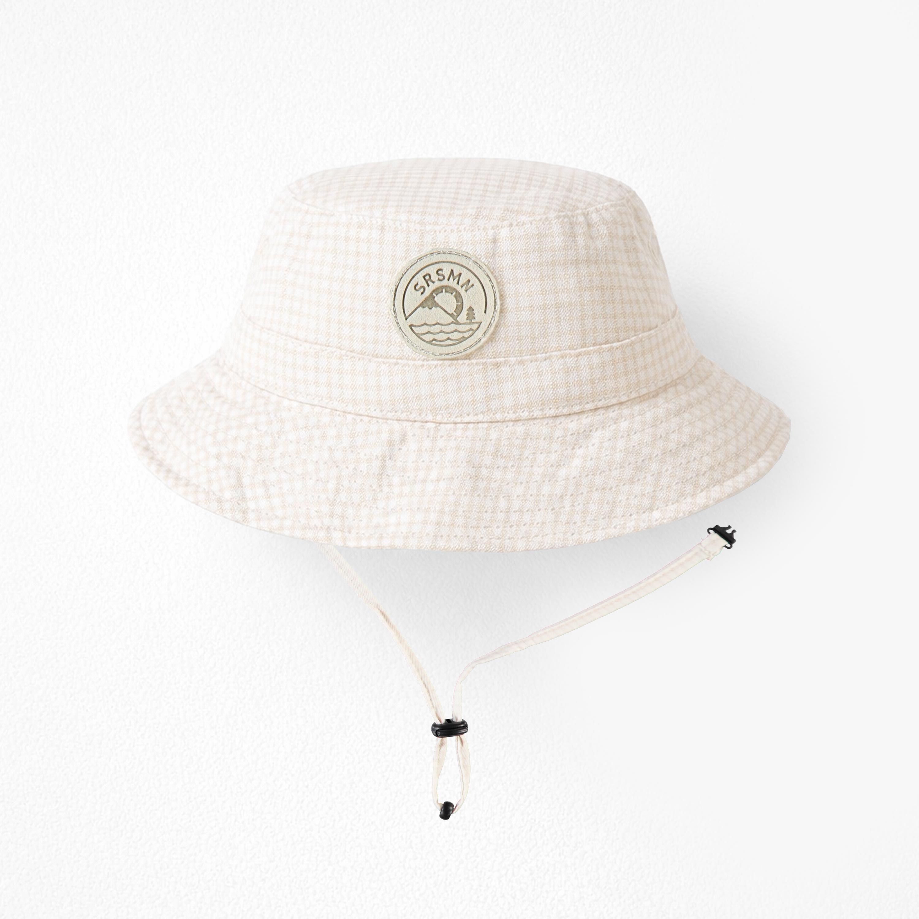 Chapeau crème à carreaux vichy, bébé - Souris Mini