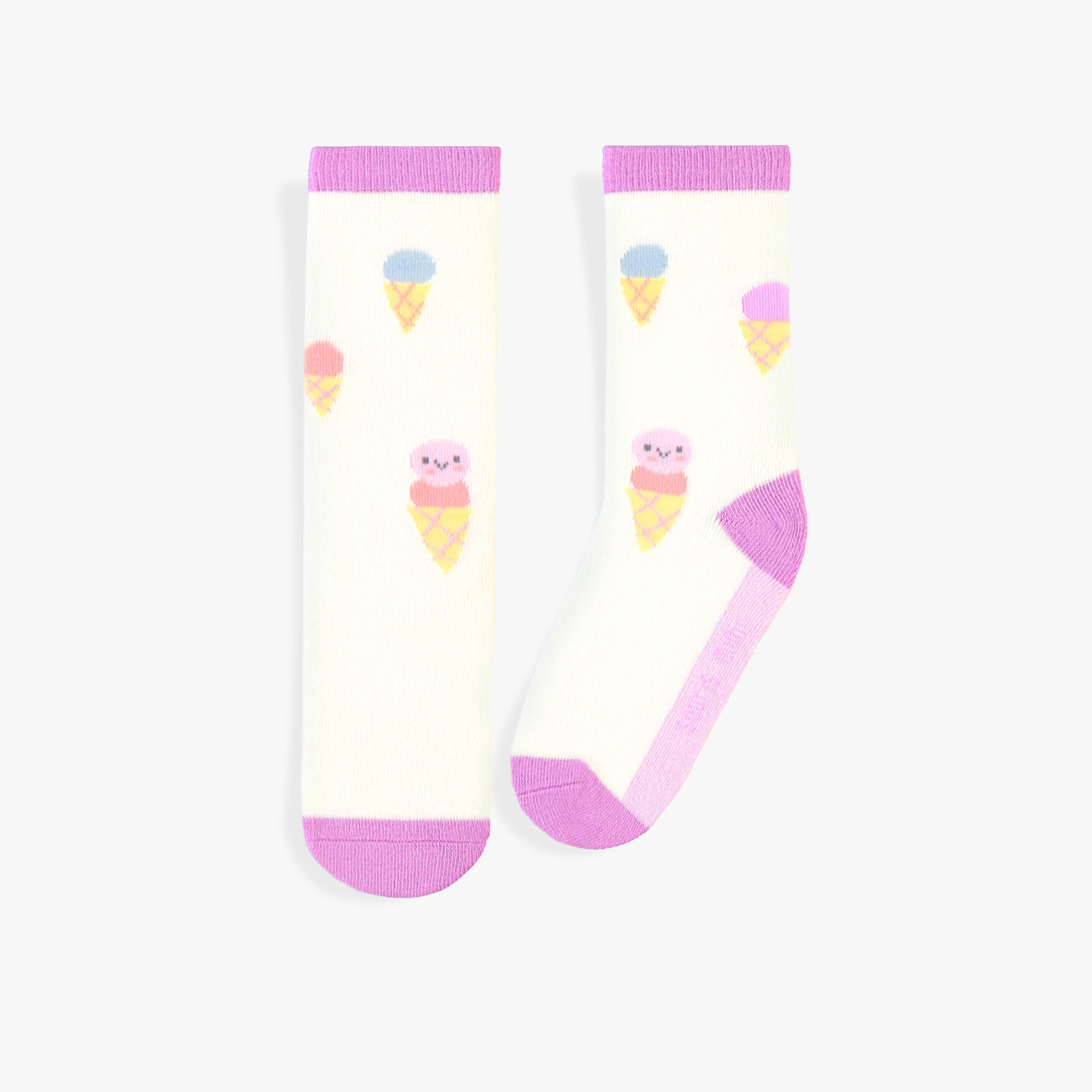 Chaussettes crème avec cornets de glace, enfant - Souris Mini