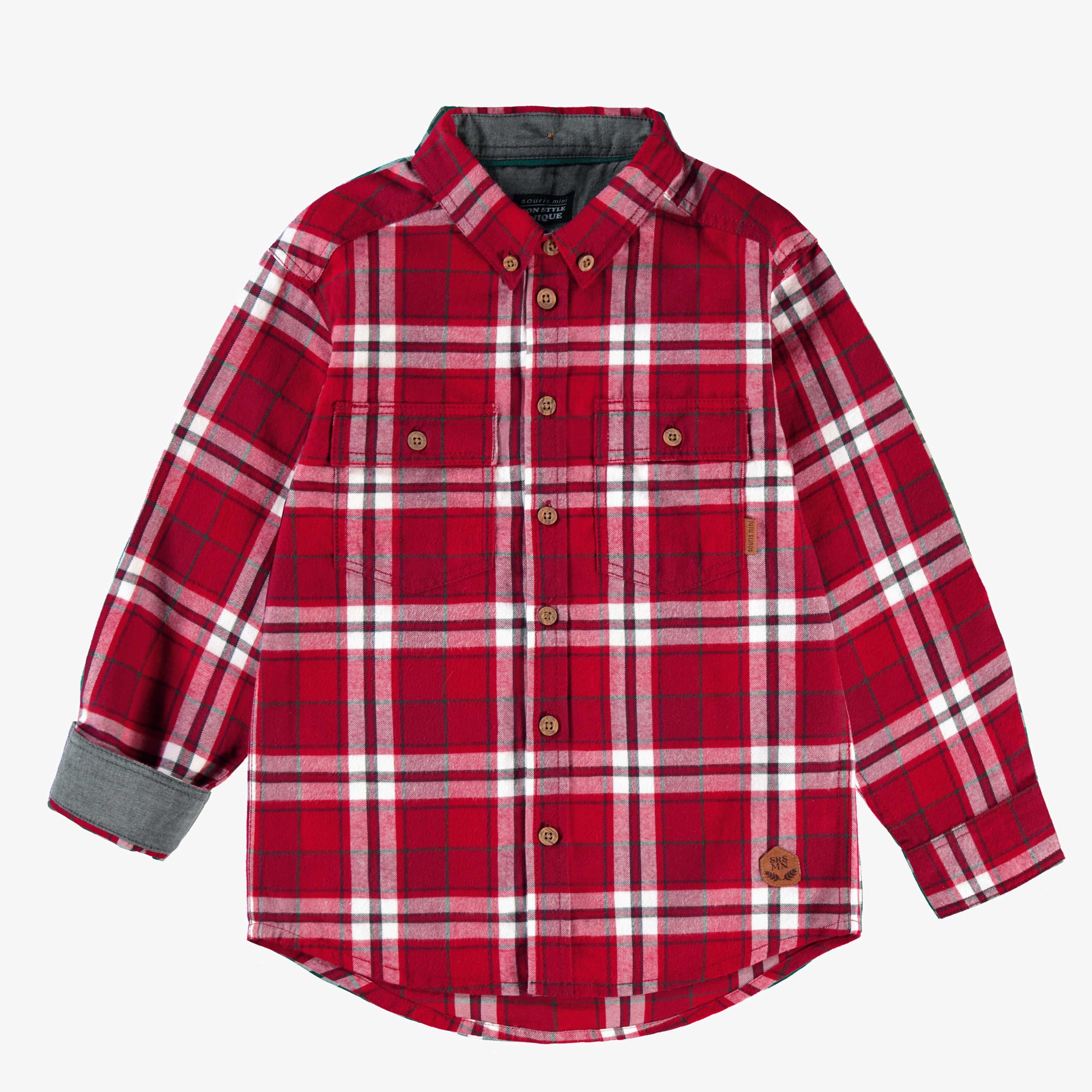 Chemise rouge à carreaux, enfant - Souris Mini