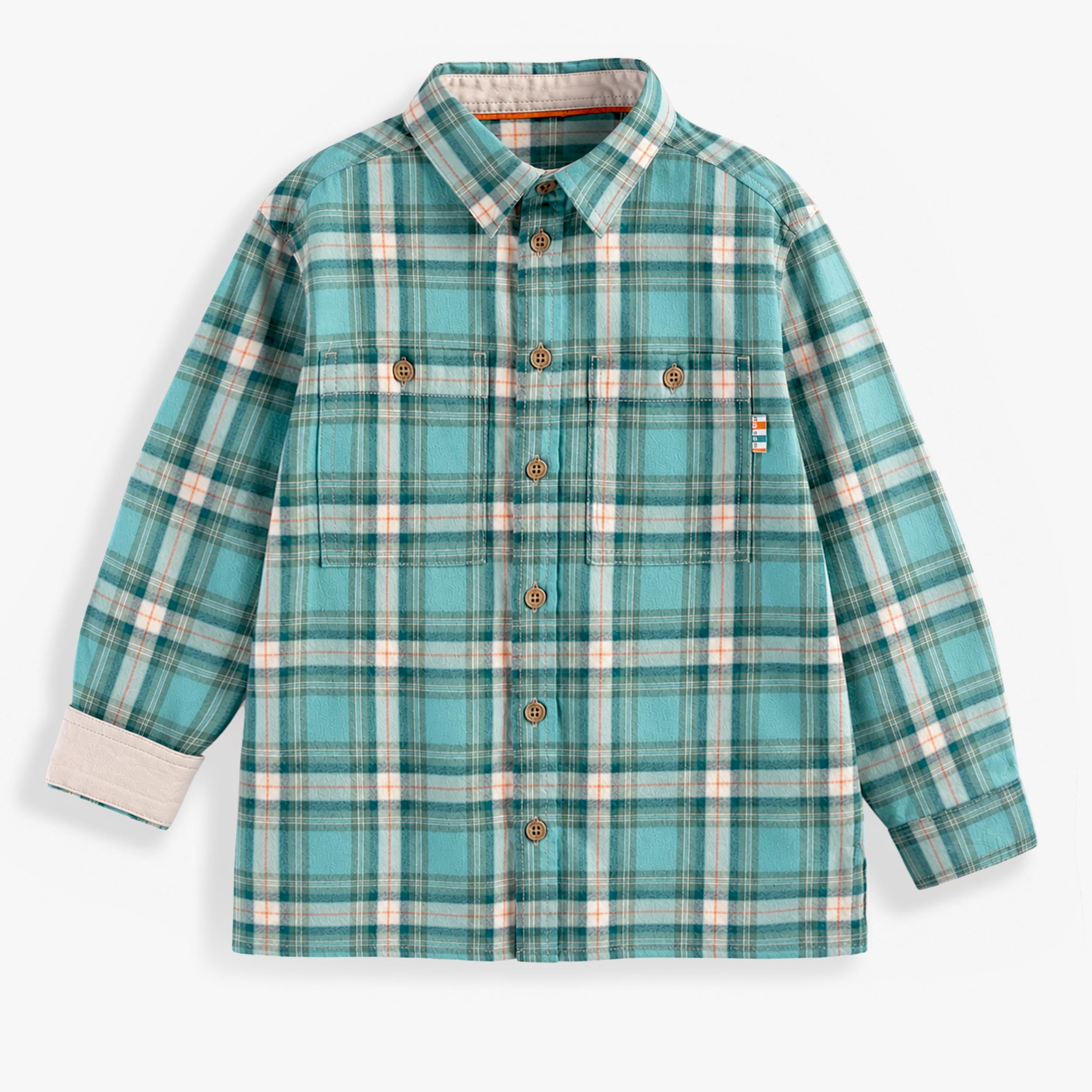 Chemise verte à carreaux en flanelle de coton, enfant - Souris Mini