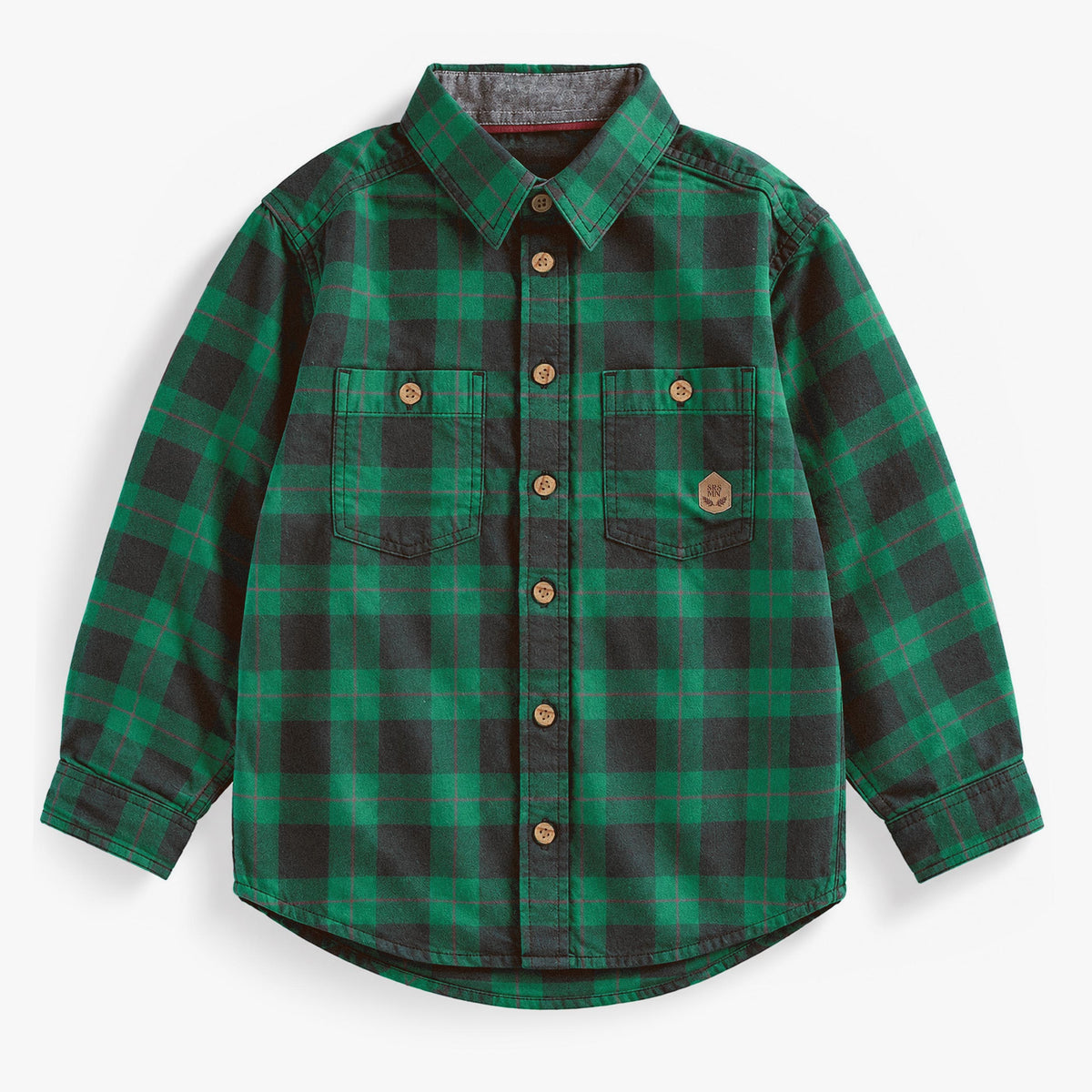 Chemise verte à carreaux en flanelle, enfant garçon - Souris Mini