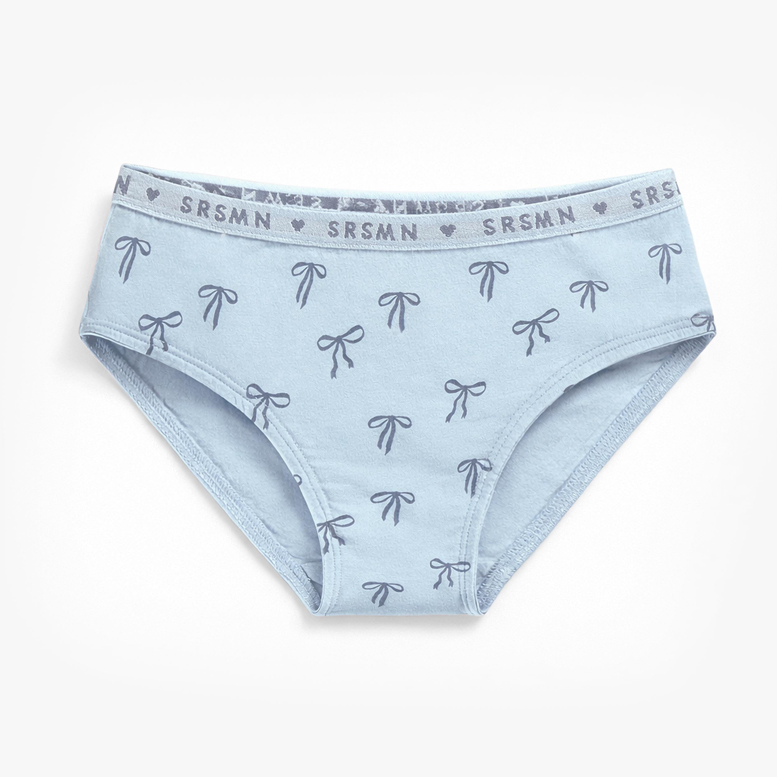 Culotte bikini bleue à motifs de boucles, enfant - Souris Mini