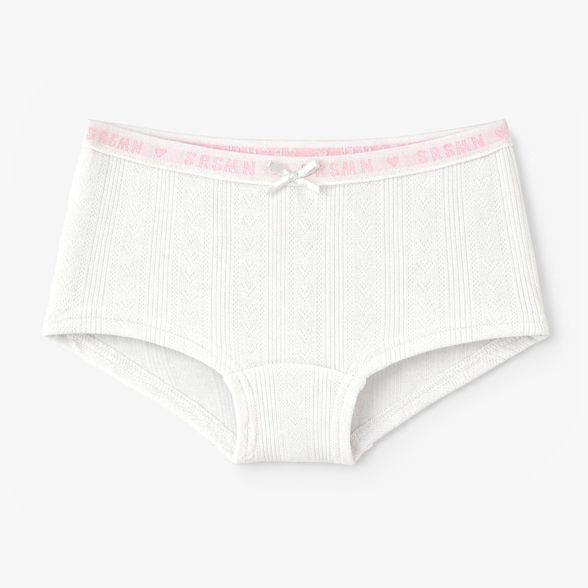 Culotte garçonne blanche à motif pointelle, enfant - Souris Mini
