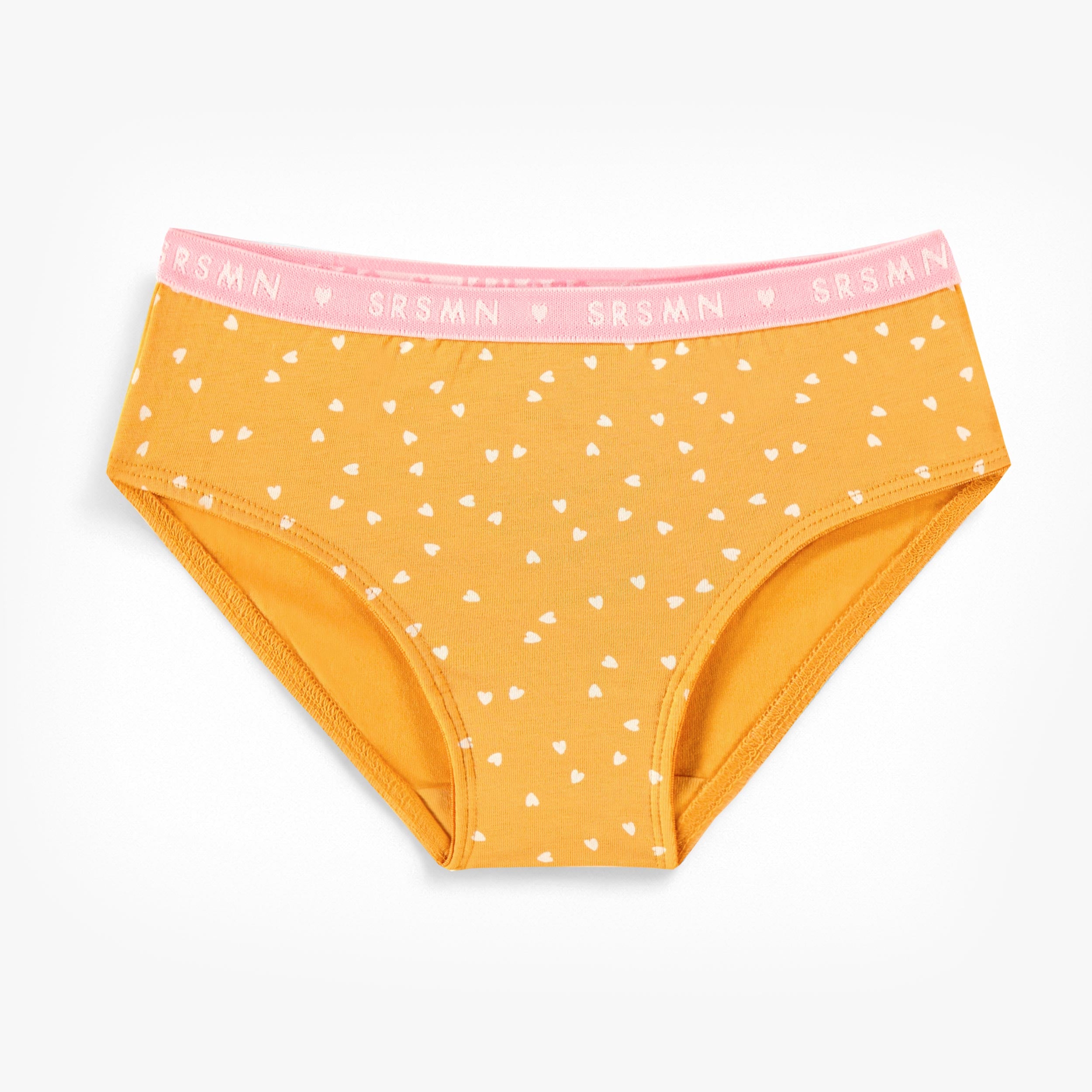 Culotte bikini jaune à petits coeurs, enfant - Souris Mini