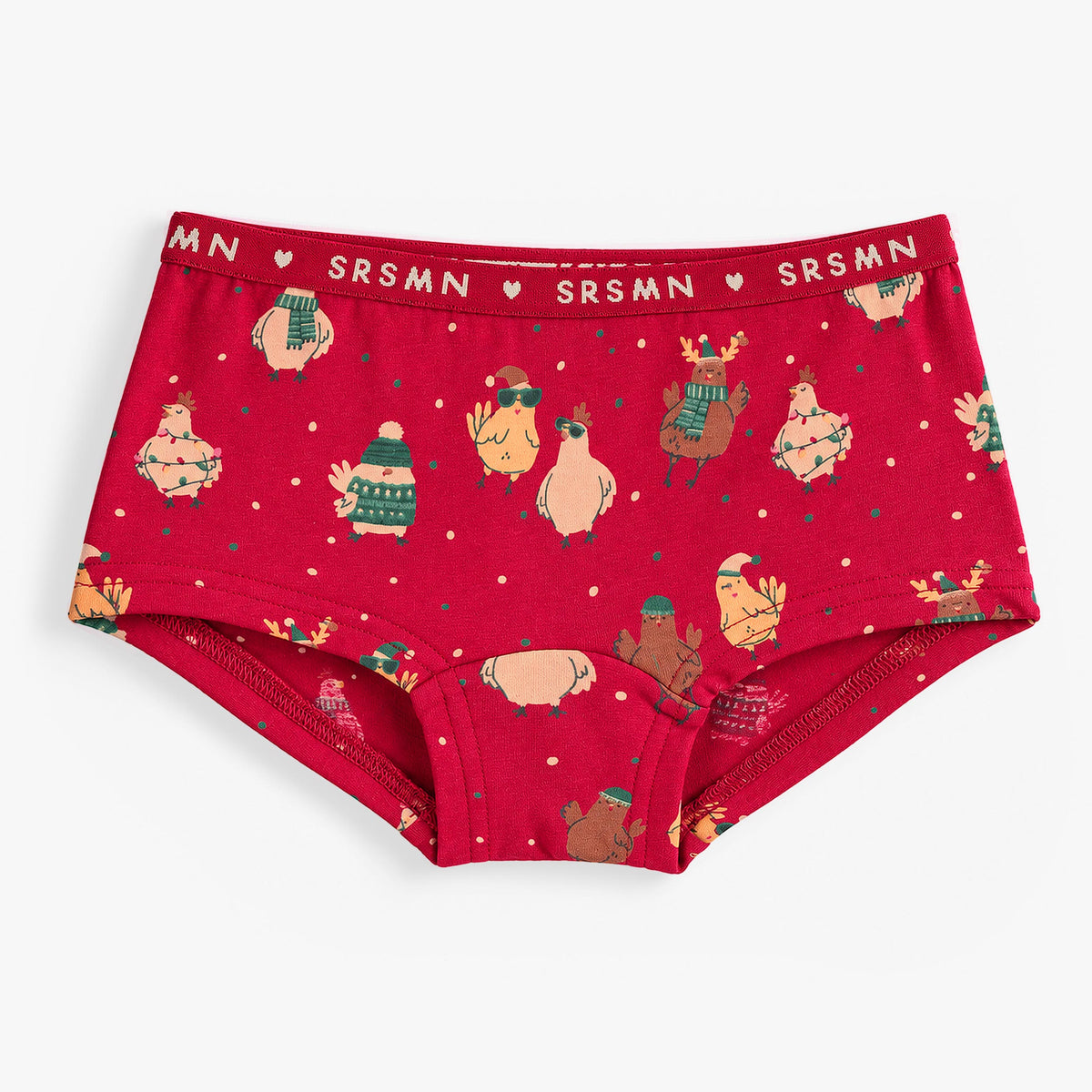 Culotte garçonne rouge à poules des Fêtes, enfant fille - Souris Mini