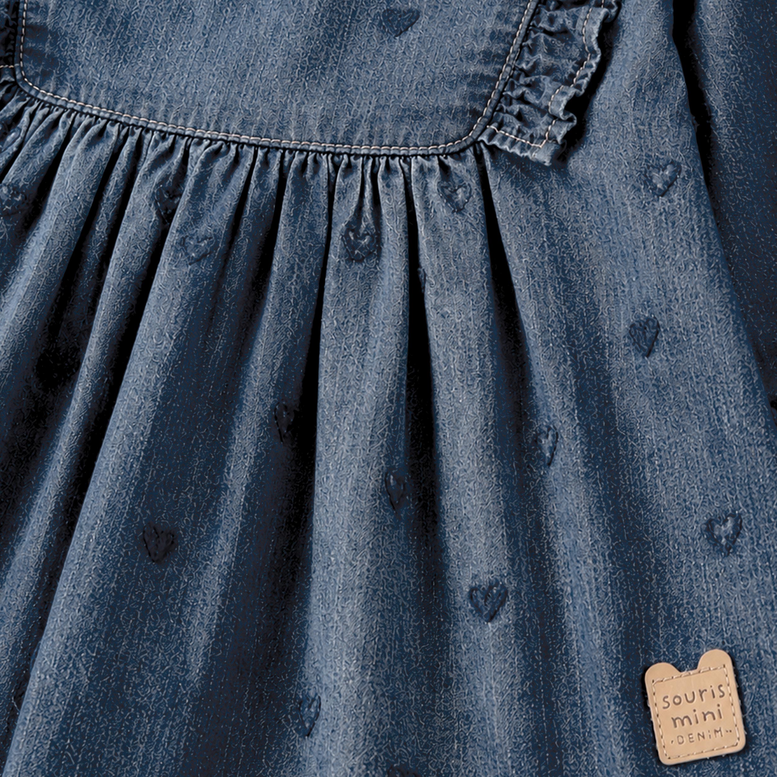 Détails de la robe en denim, layette - Souris Mini