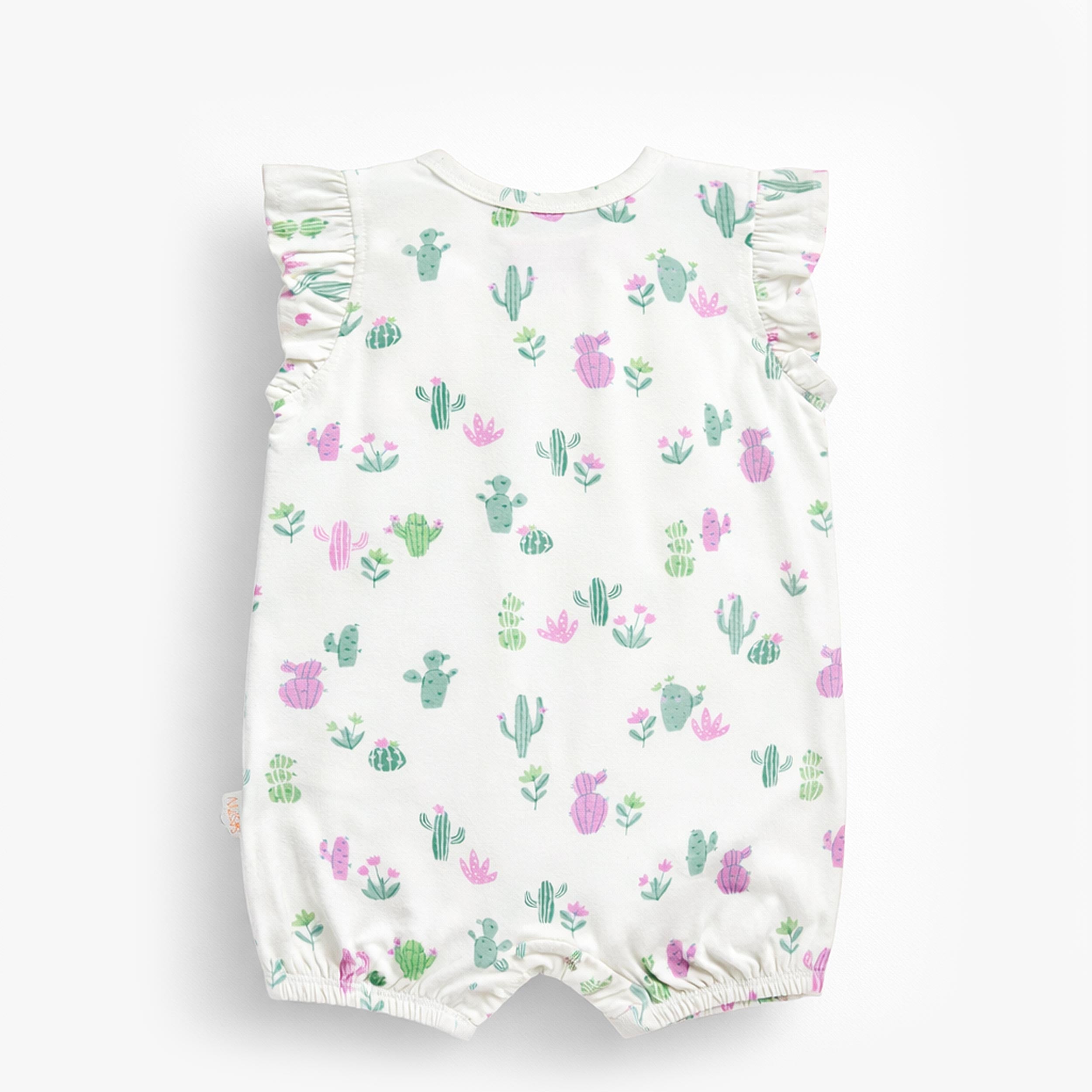 Dos de la barboteuse crème à motifs de cactus, bébé