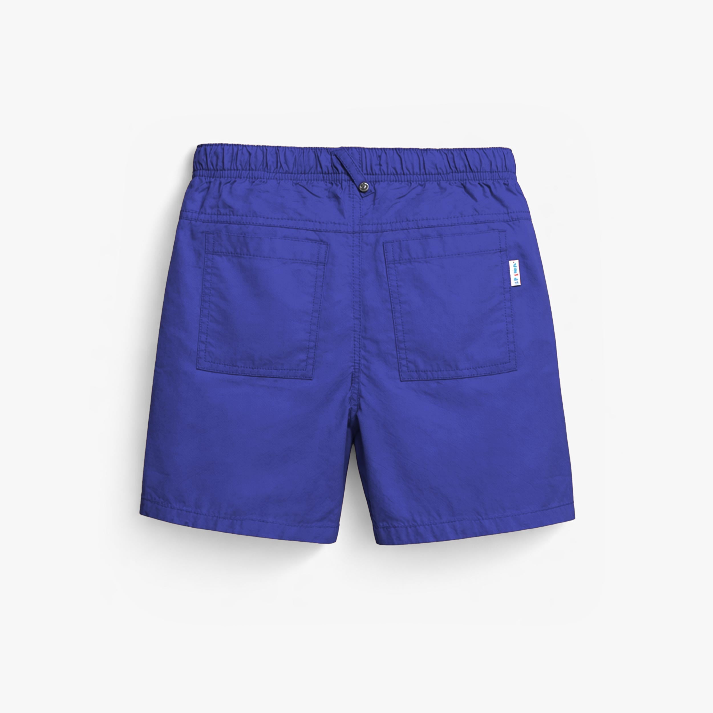 Dos du bermuda bleu en toile, enfant